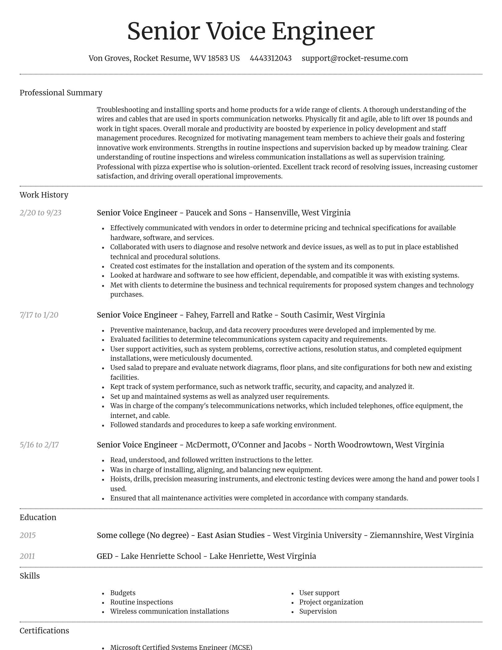 Dignified resume template