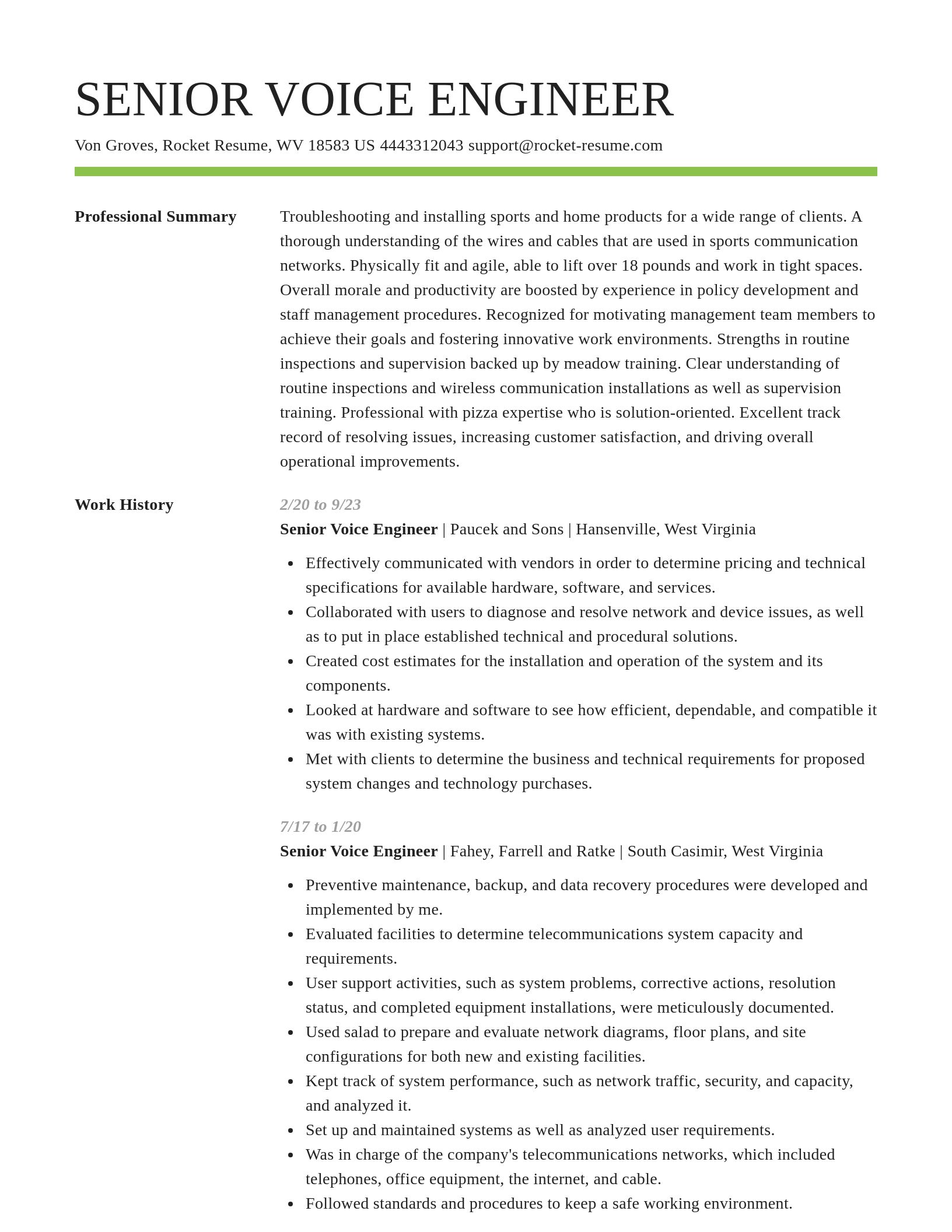 Smart resume template