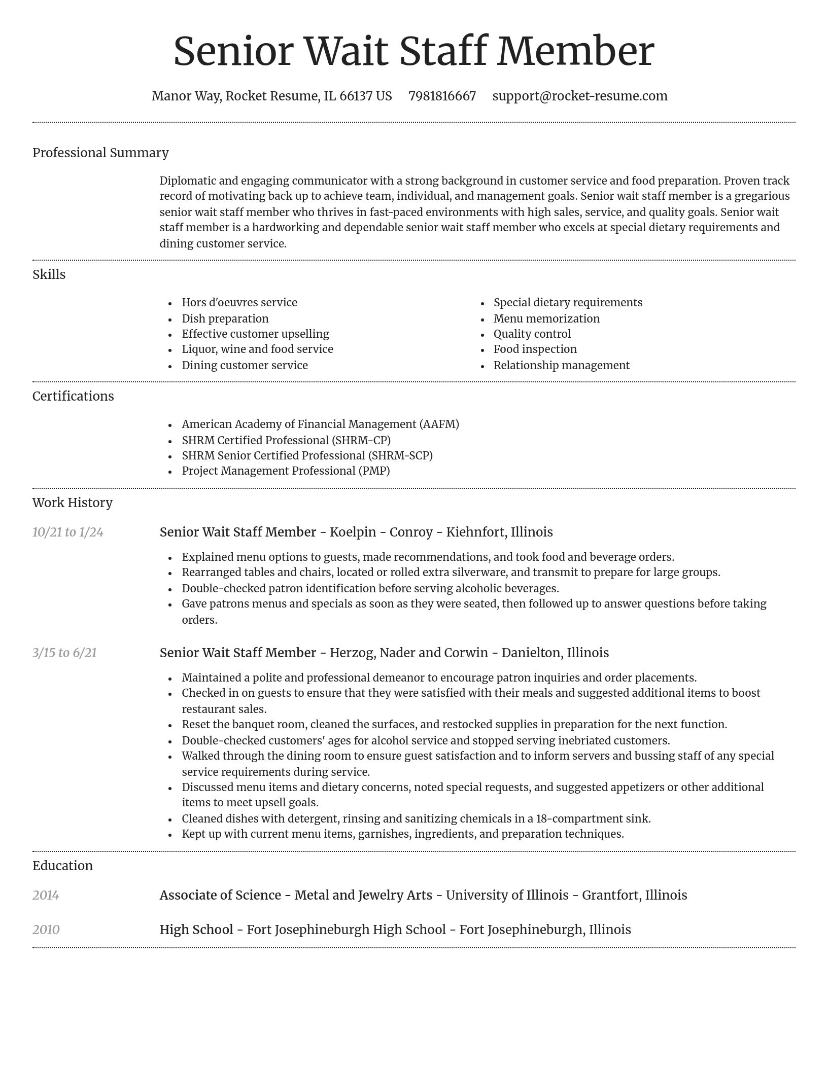 Dignified resume template