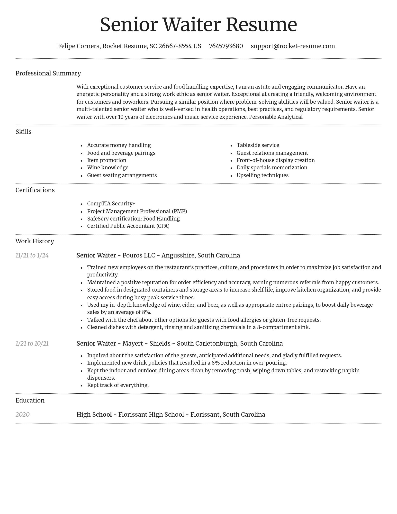 Dignified resume template