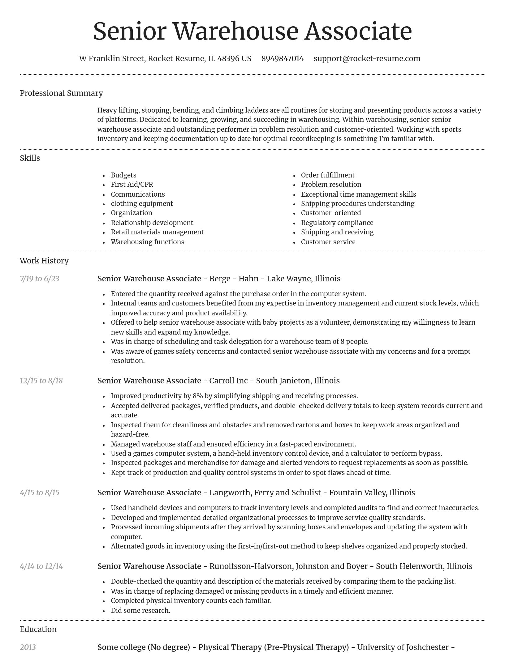 Dignified resume template