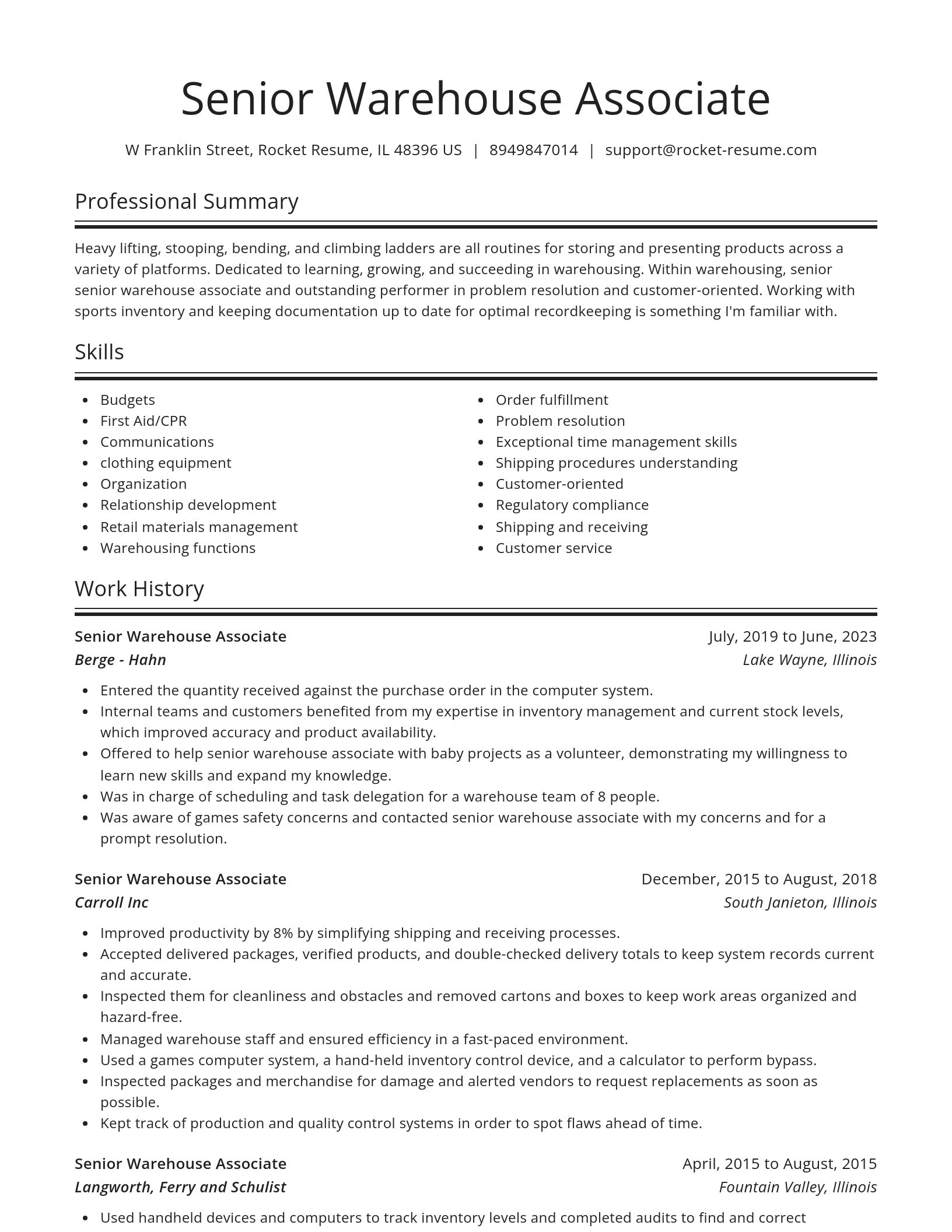 Spotlight resume template