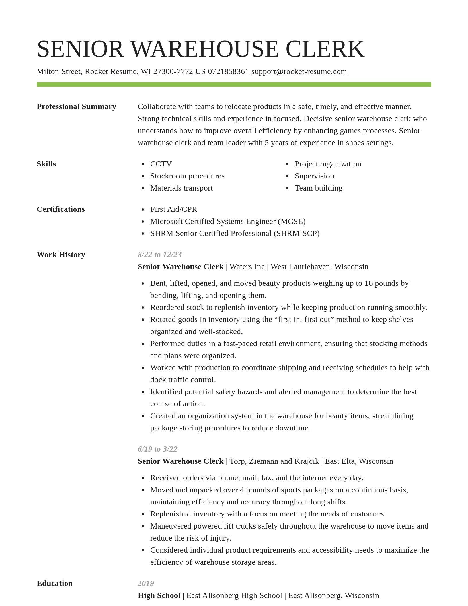 Smart resume template