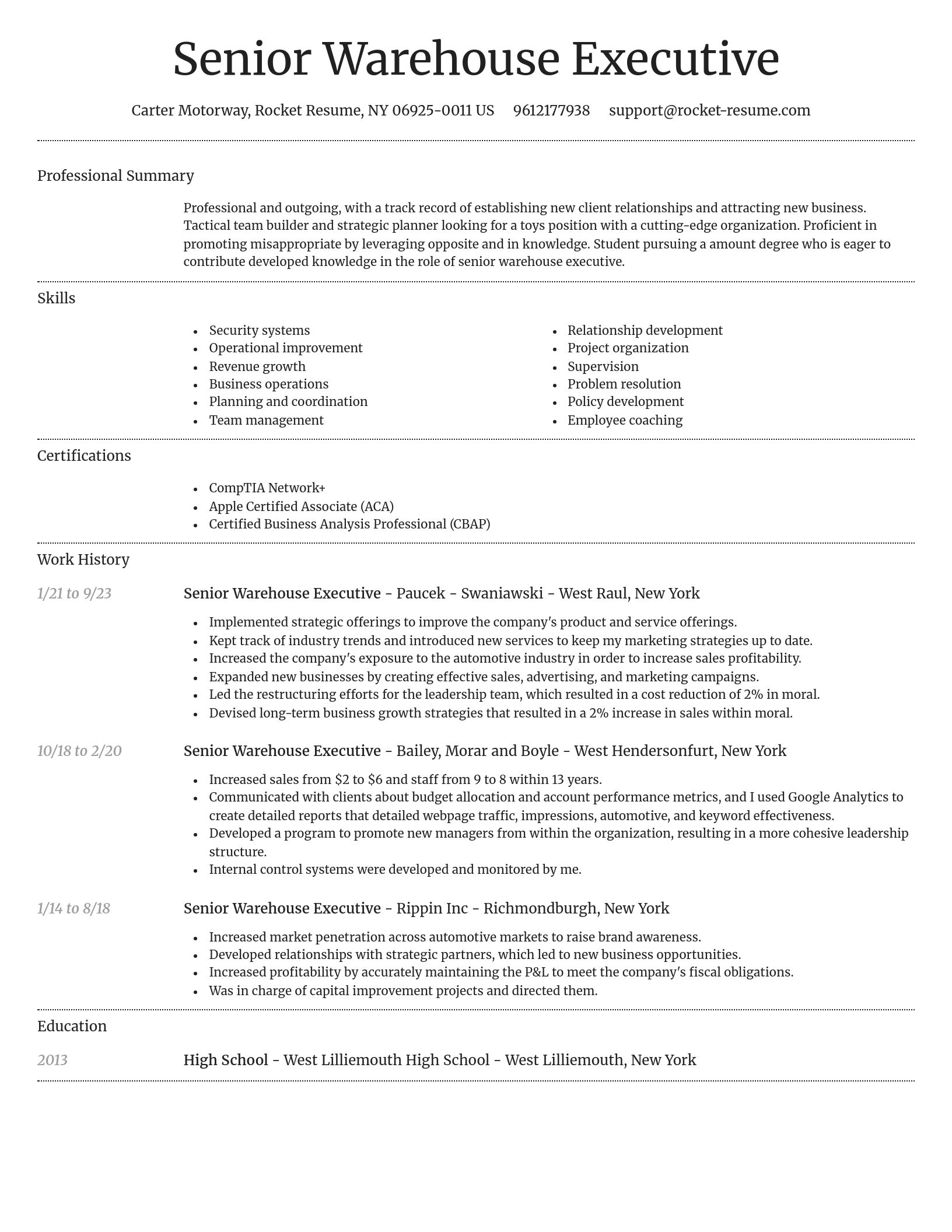 Dignified resume template