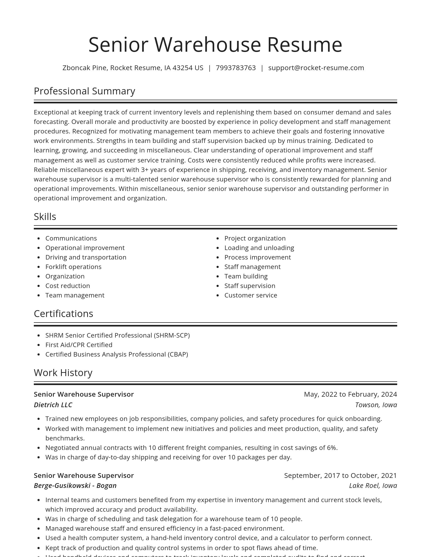 Spotlight resume template