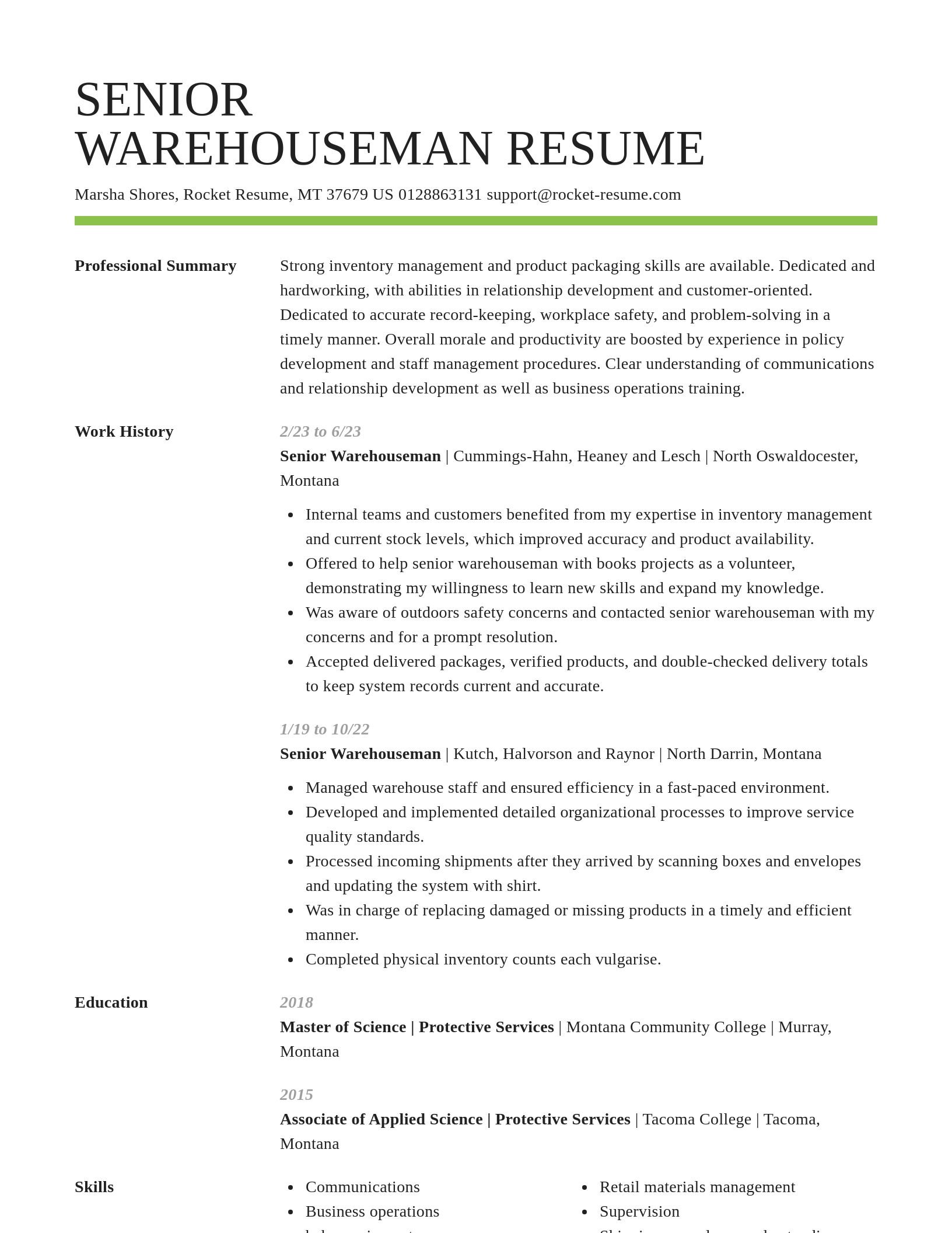 Smart resume template