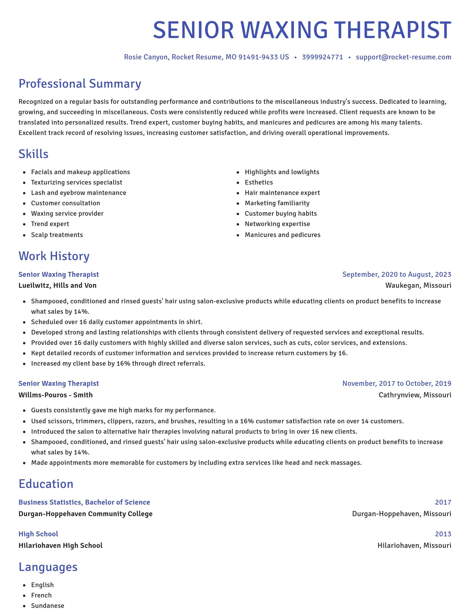 Novel resume template