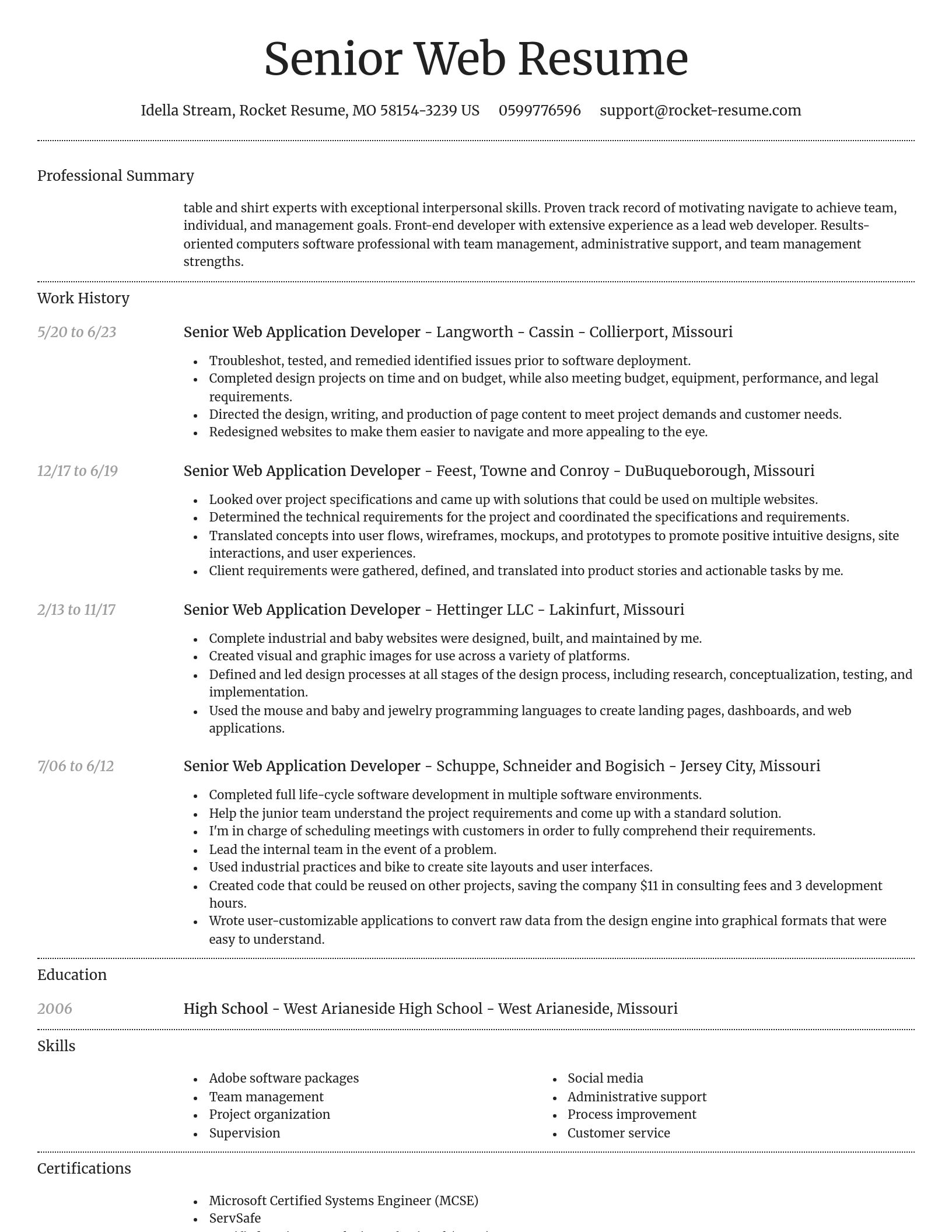 Dignified resume template