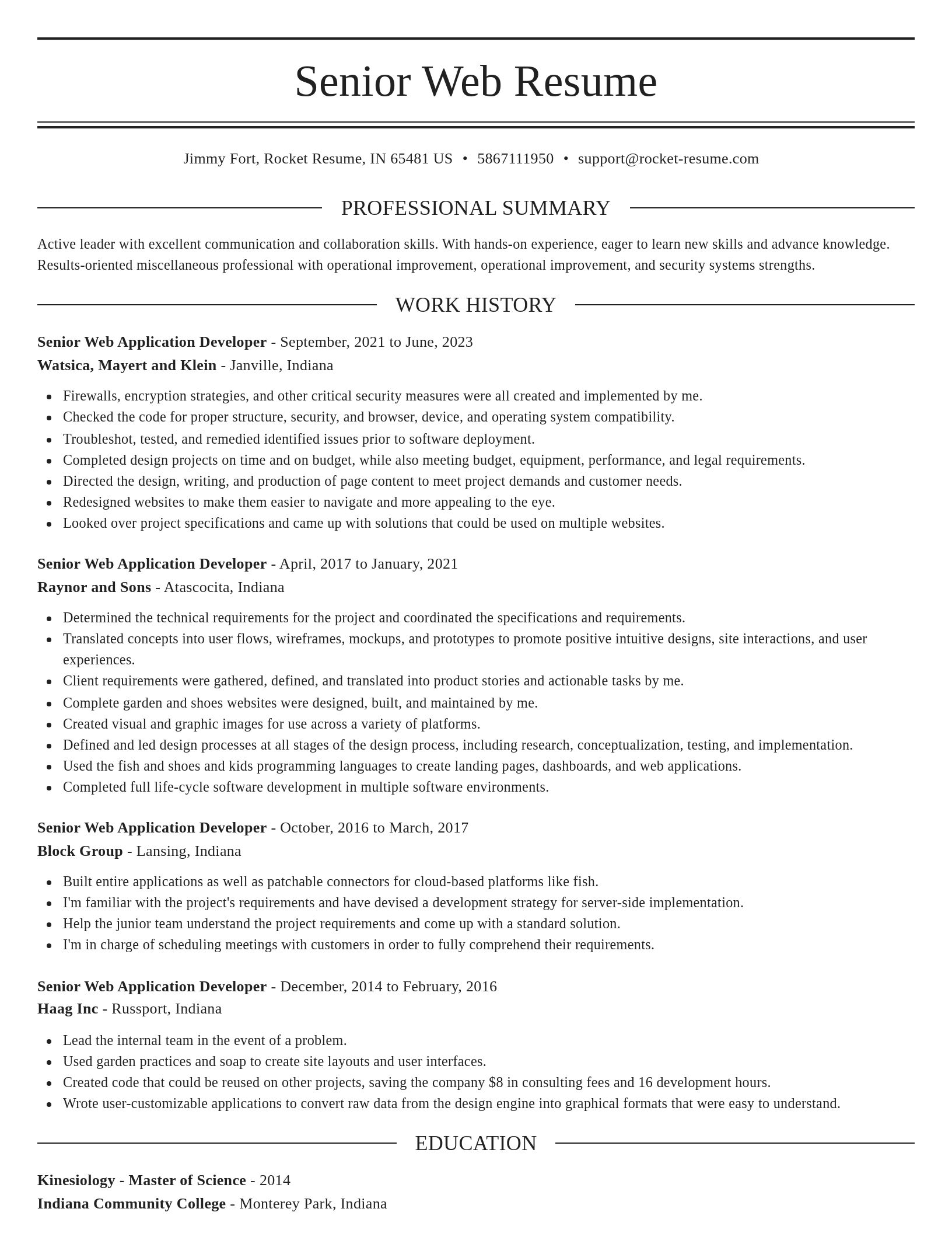 Elegant resume template