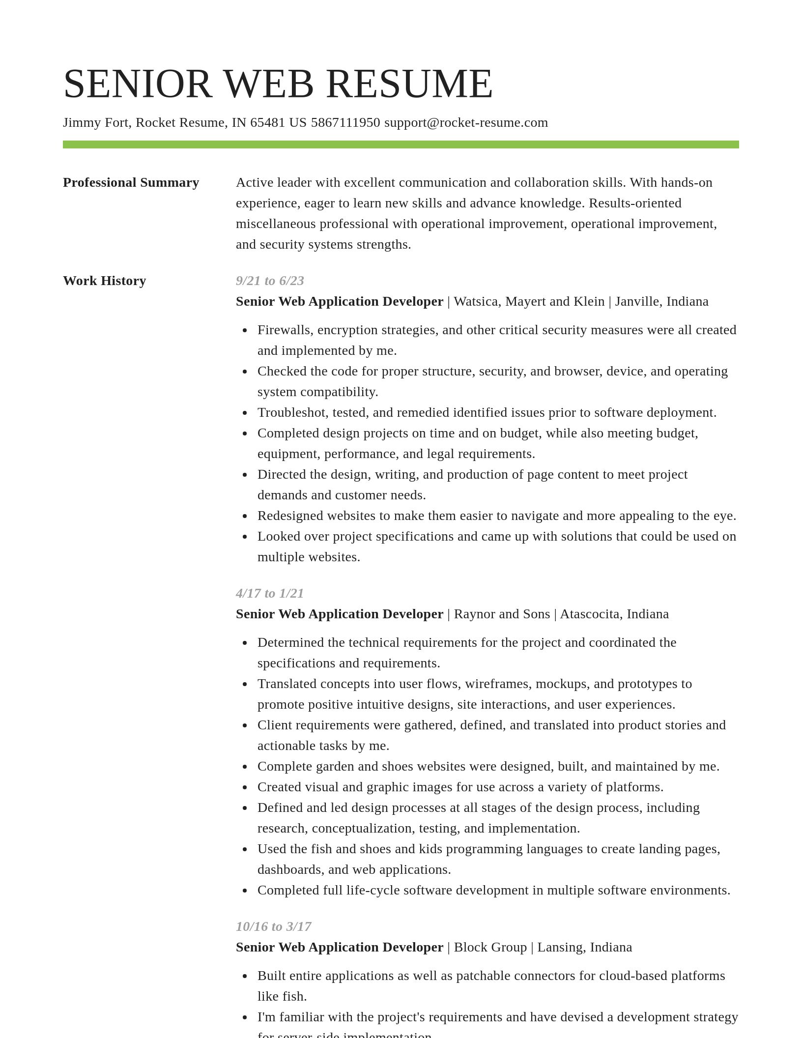 Smart resume template