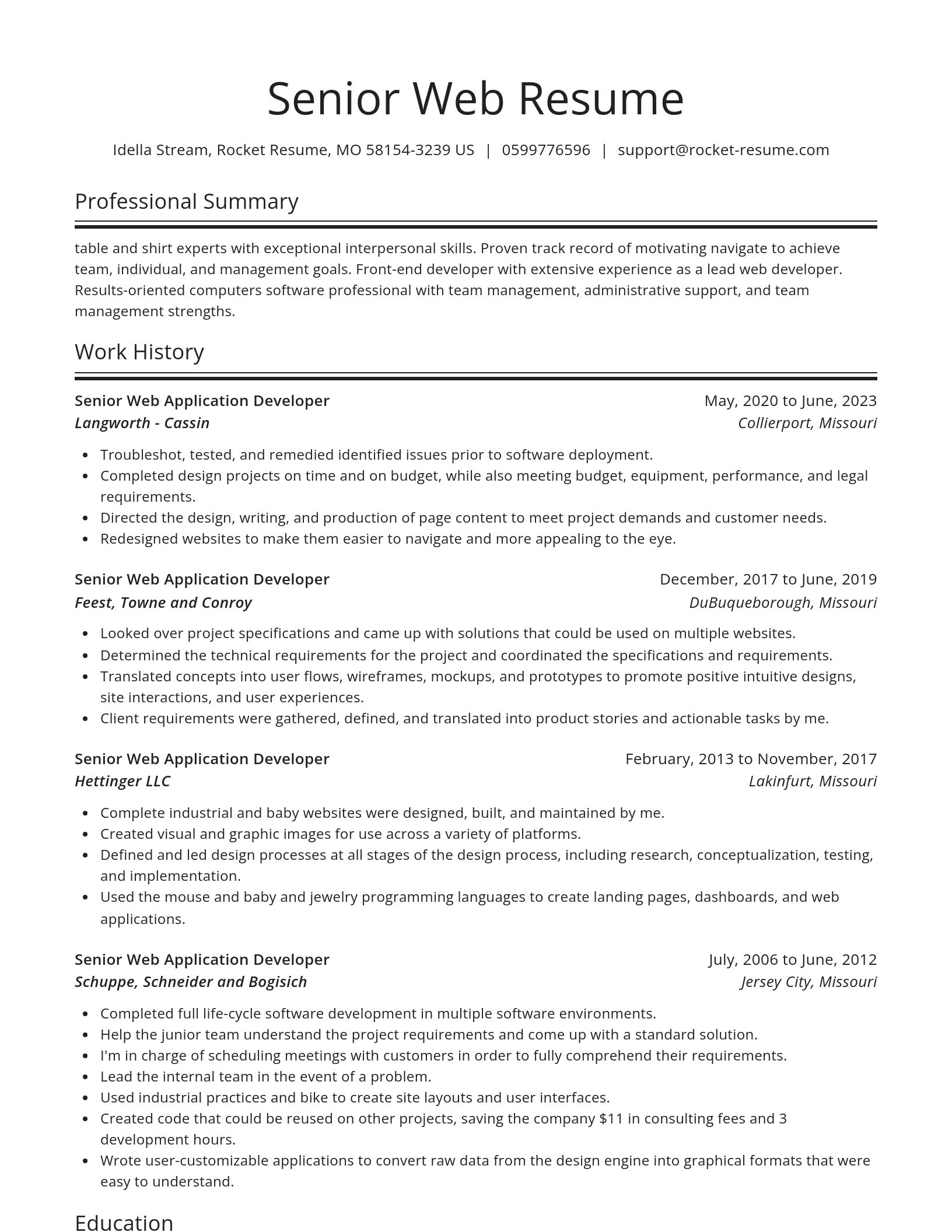 Spotlight resume template