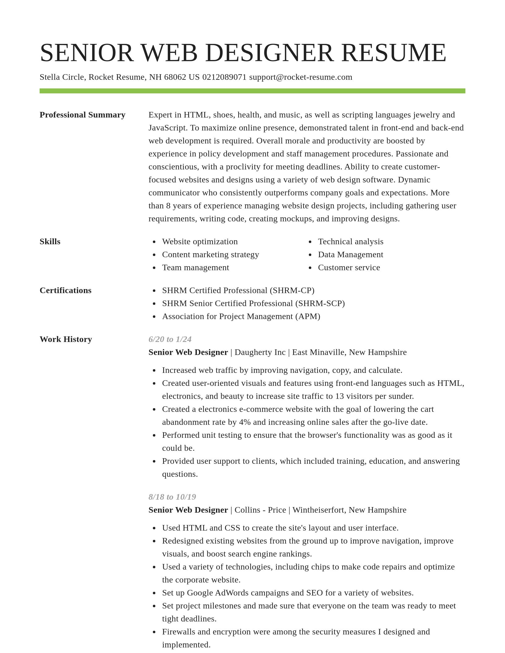 Smart resume template
