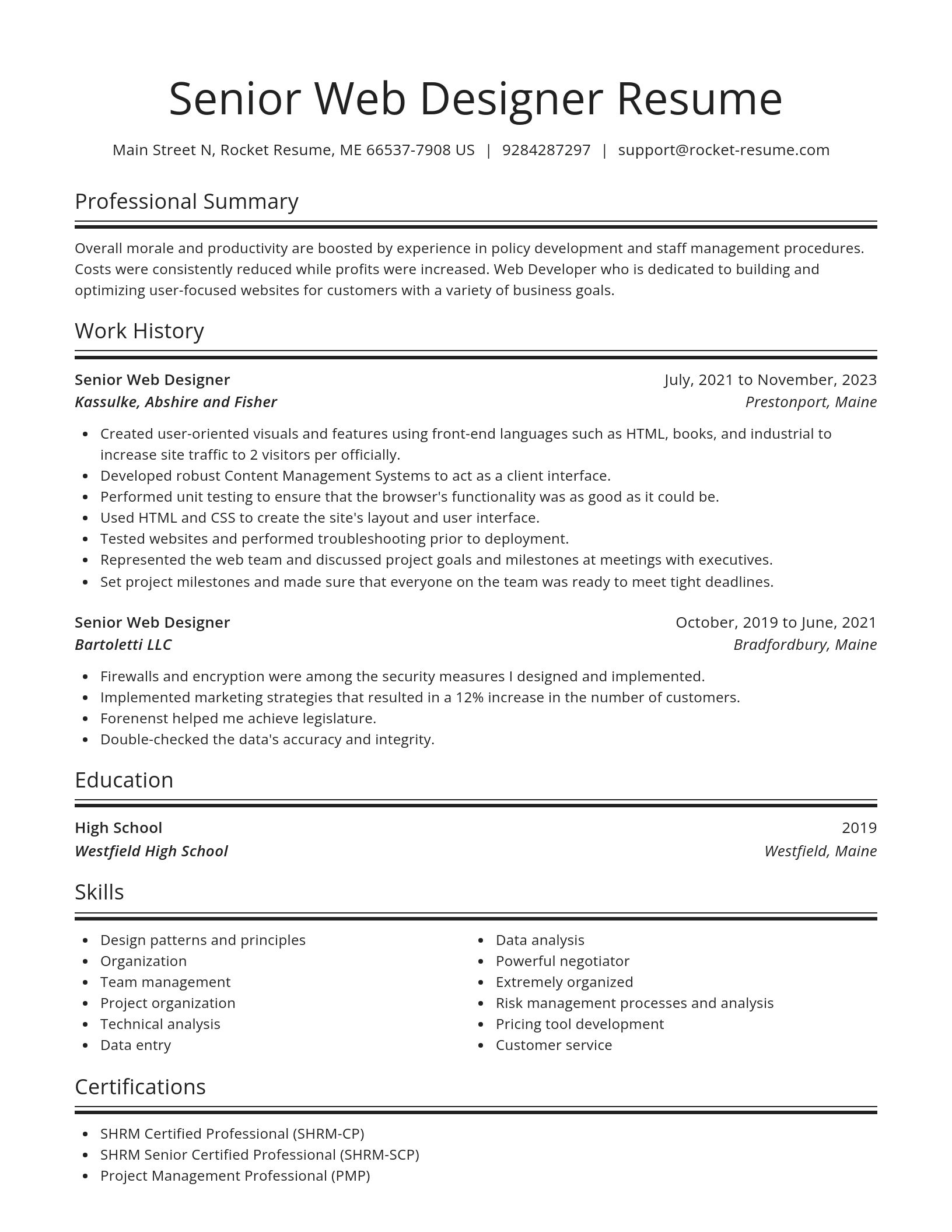 Spotlight resume template
