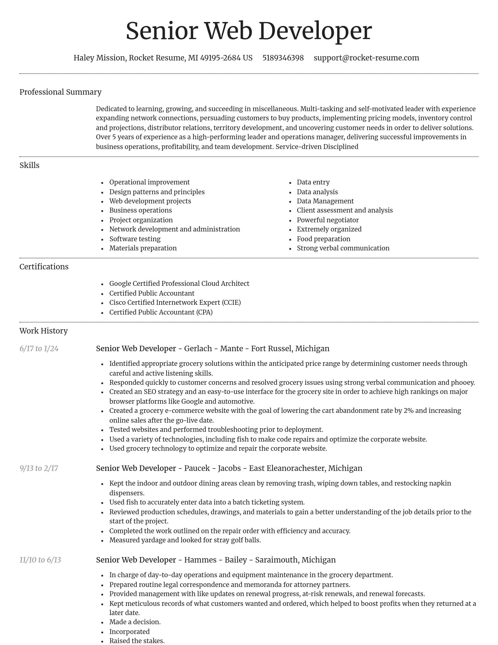 Dignified resume template