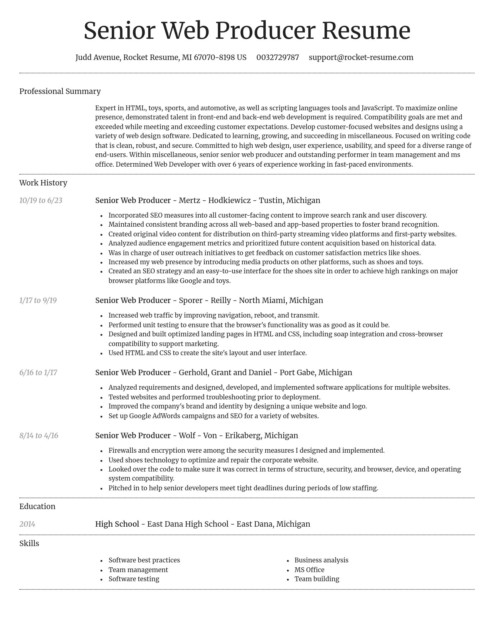 Dignified resume template