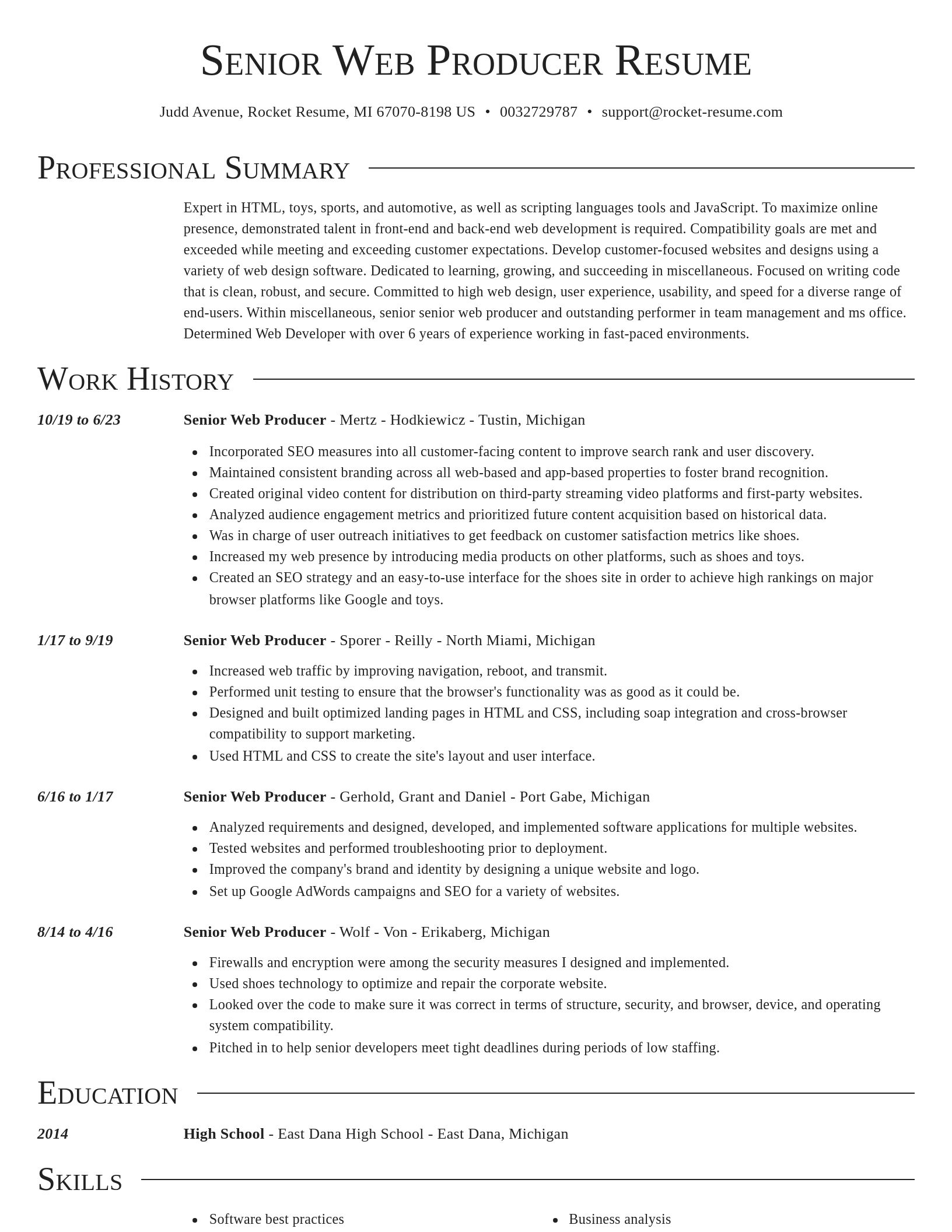 Director resume template