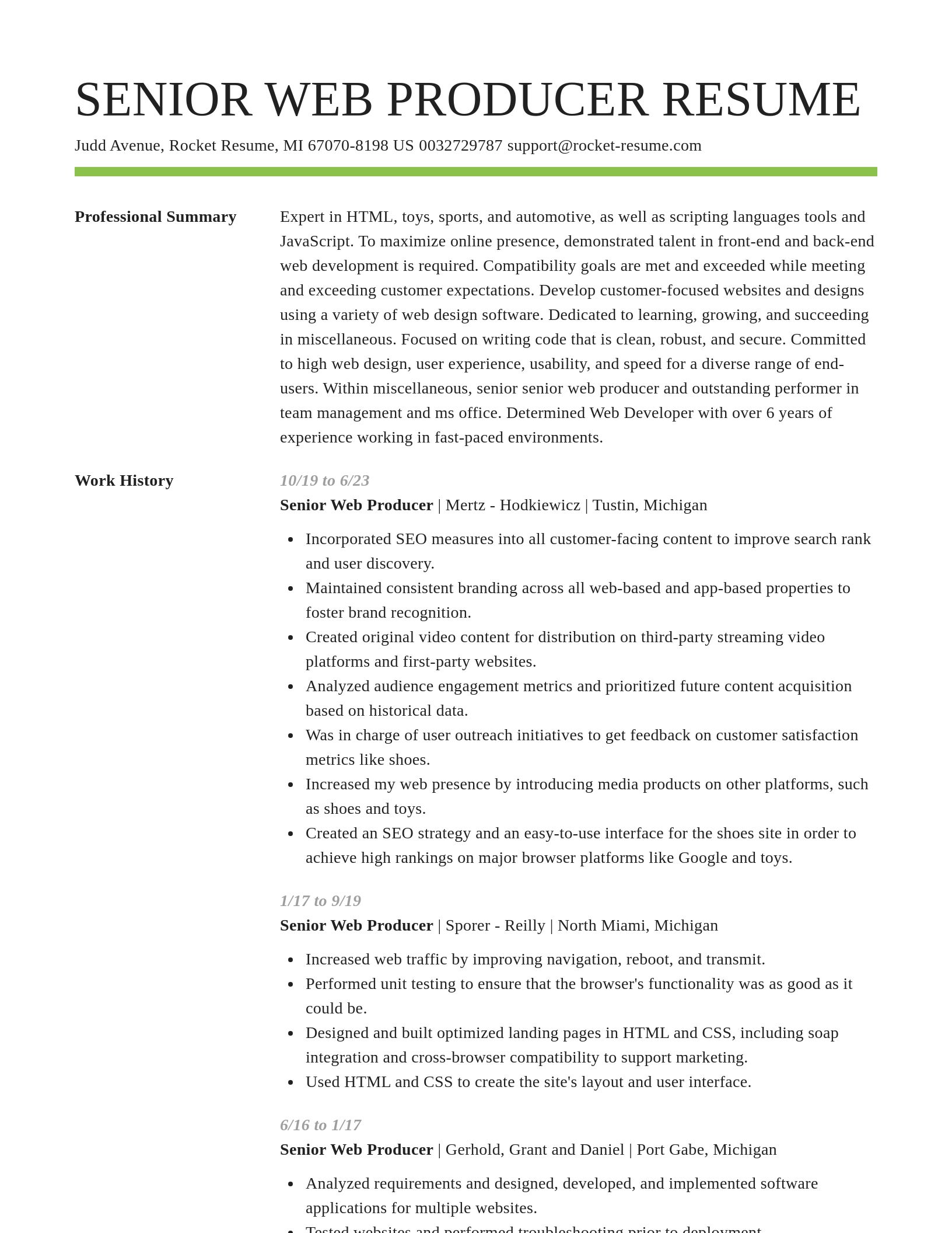 Smart resume template