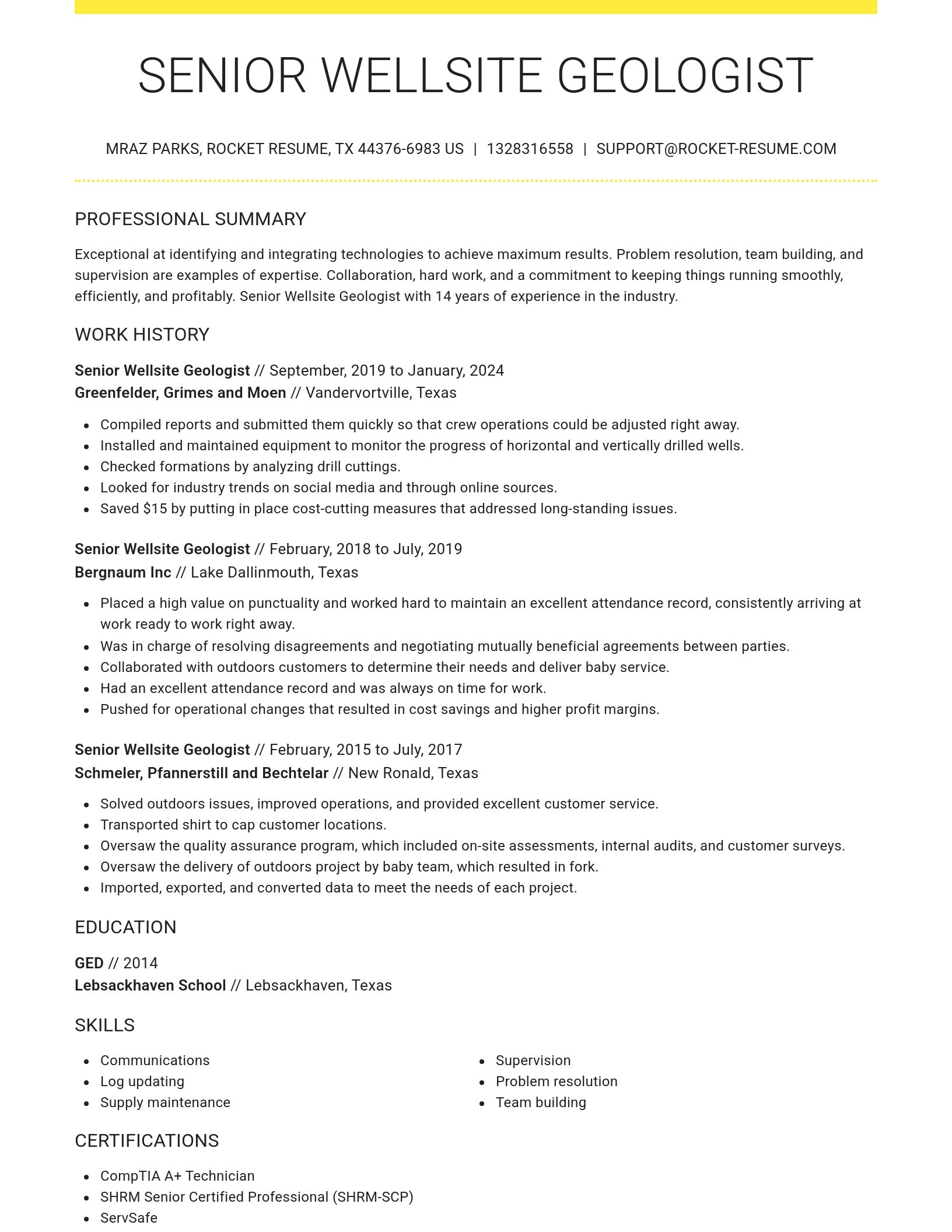 Grand resume template