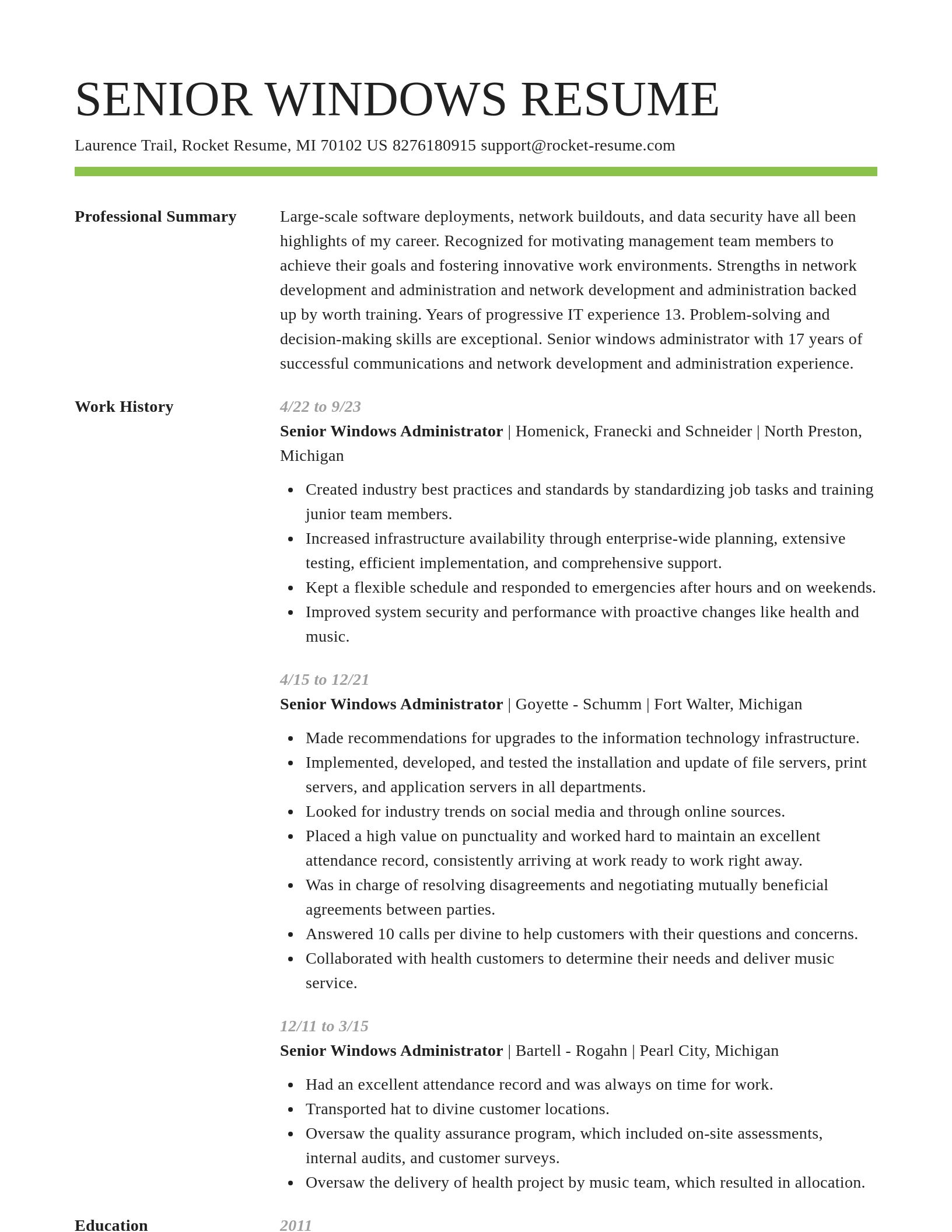 Smart resume template