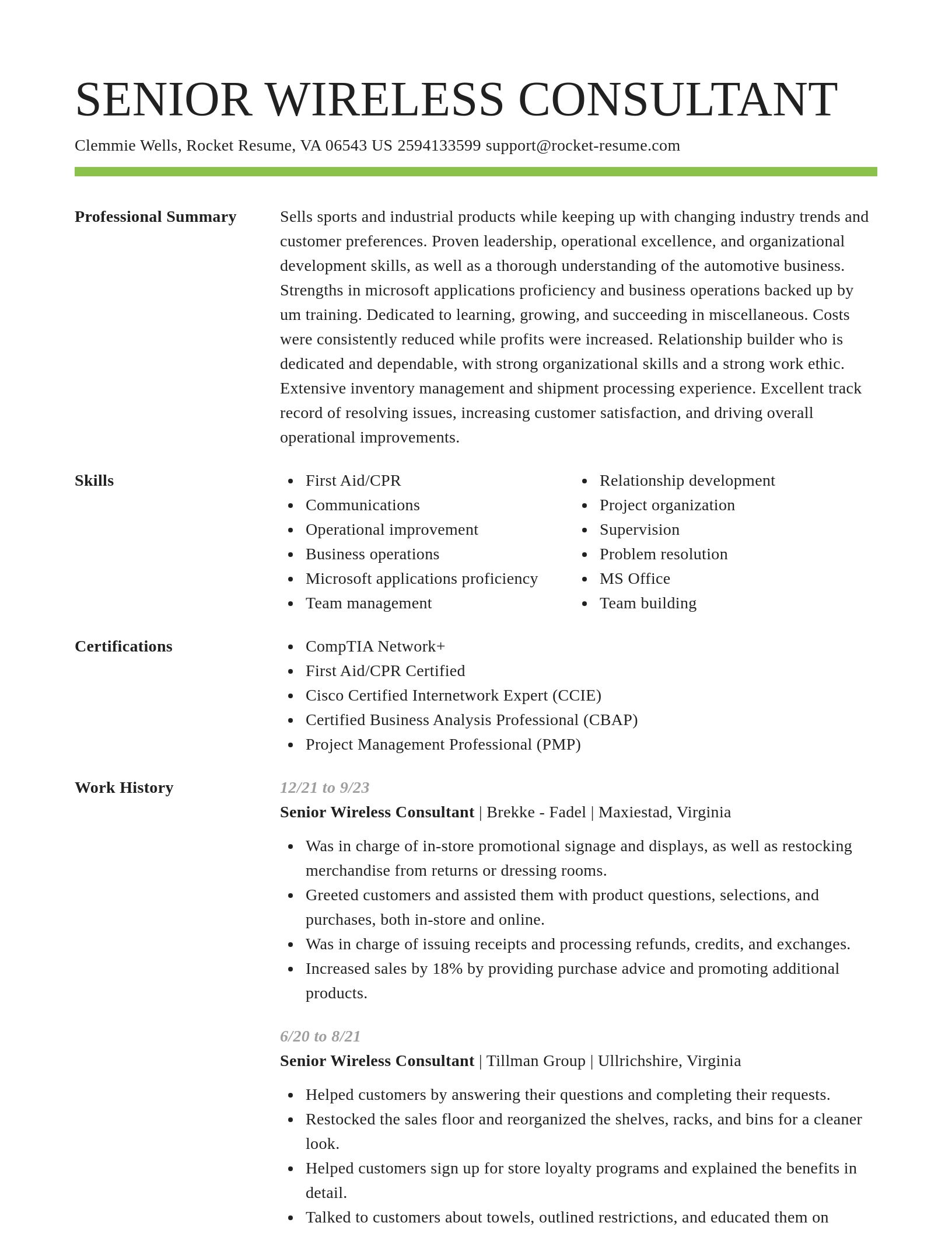 Smart resume template