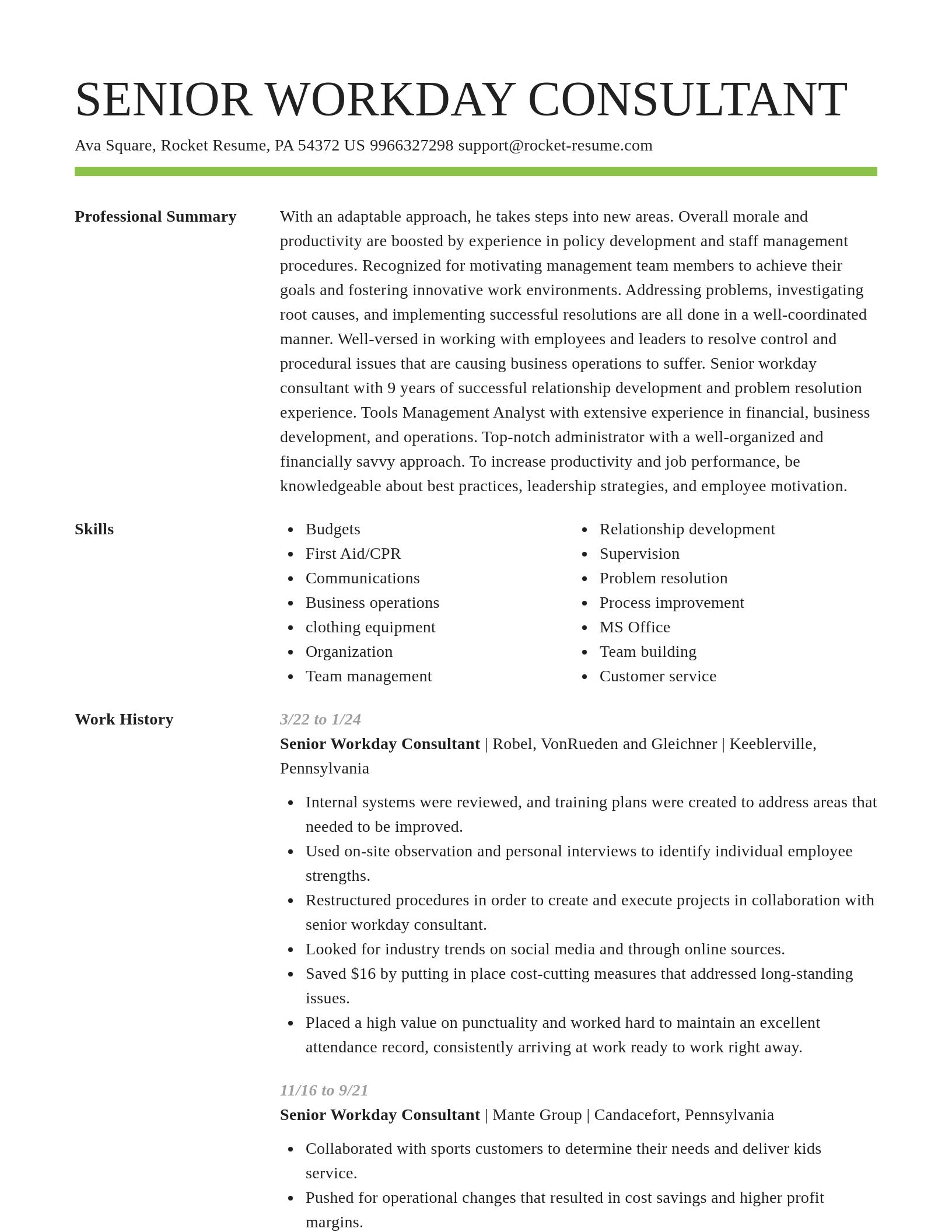 Smart resume template