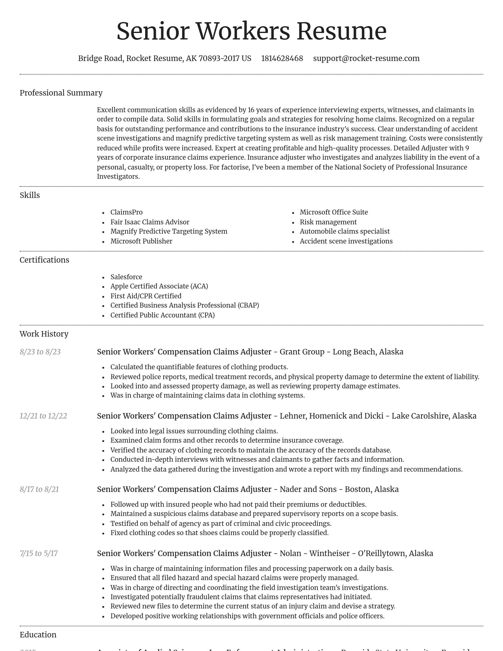 Dignified resume template
