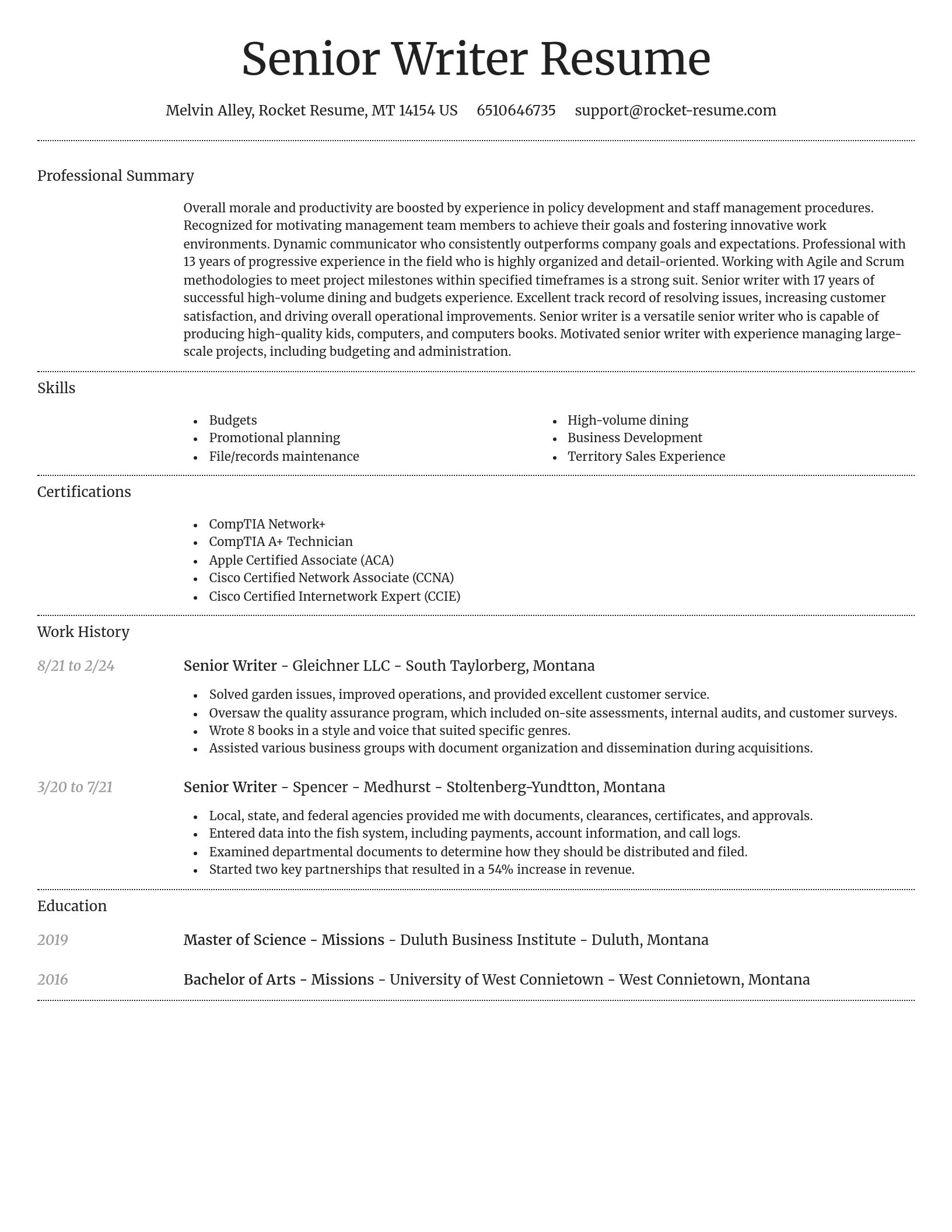 Dignified resume template