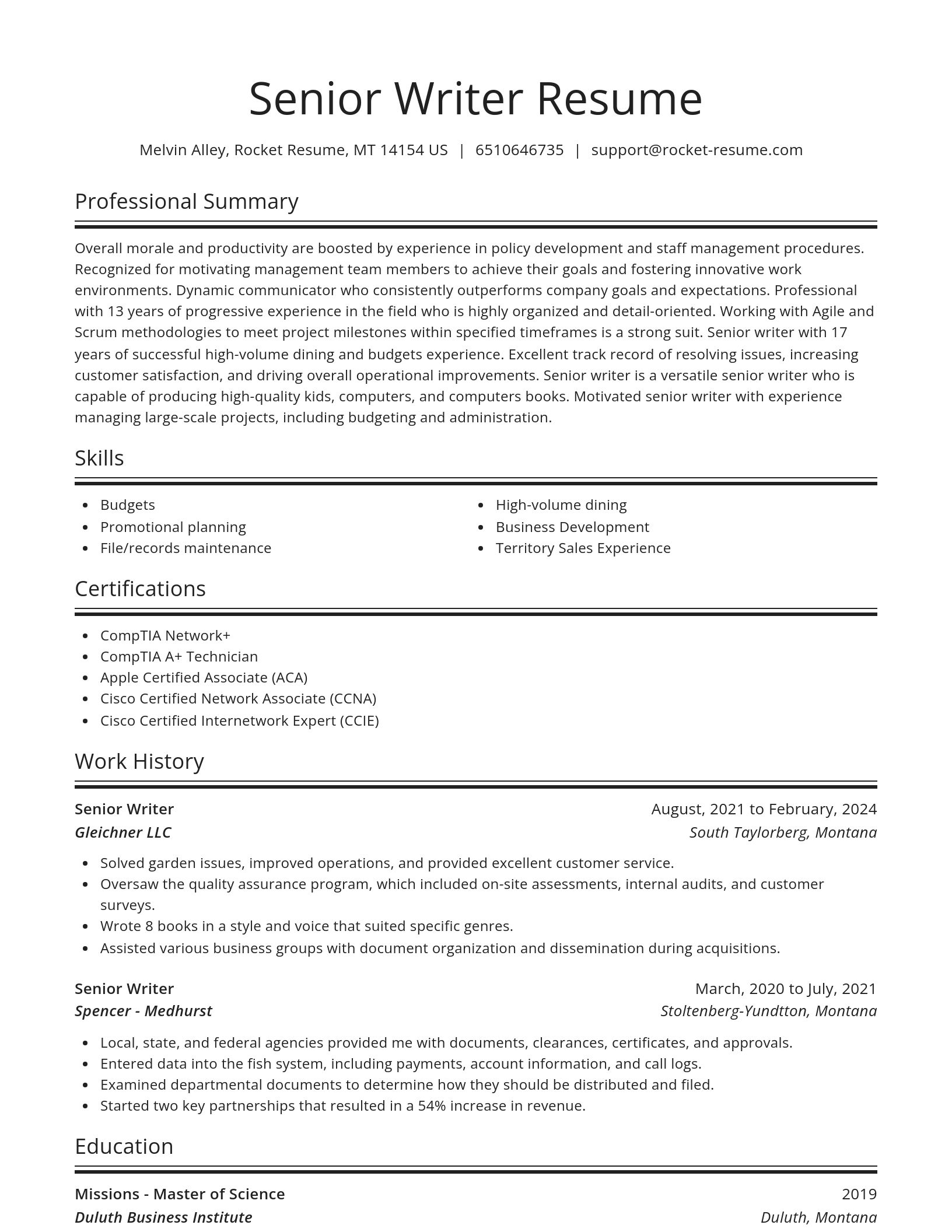 Spotlight resume template