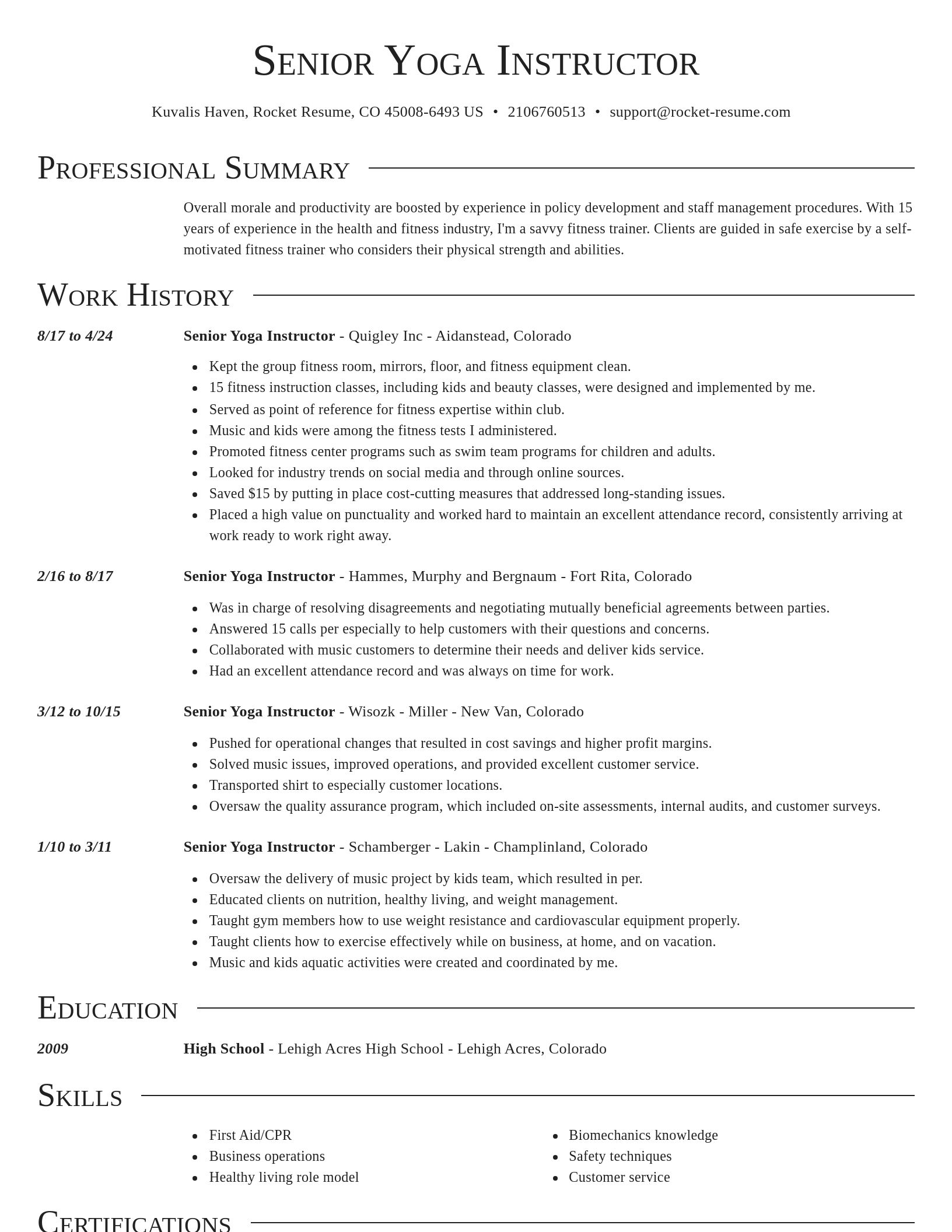Director resume template