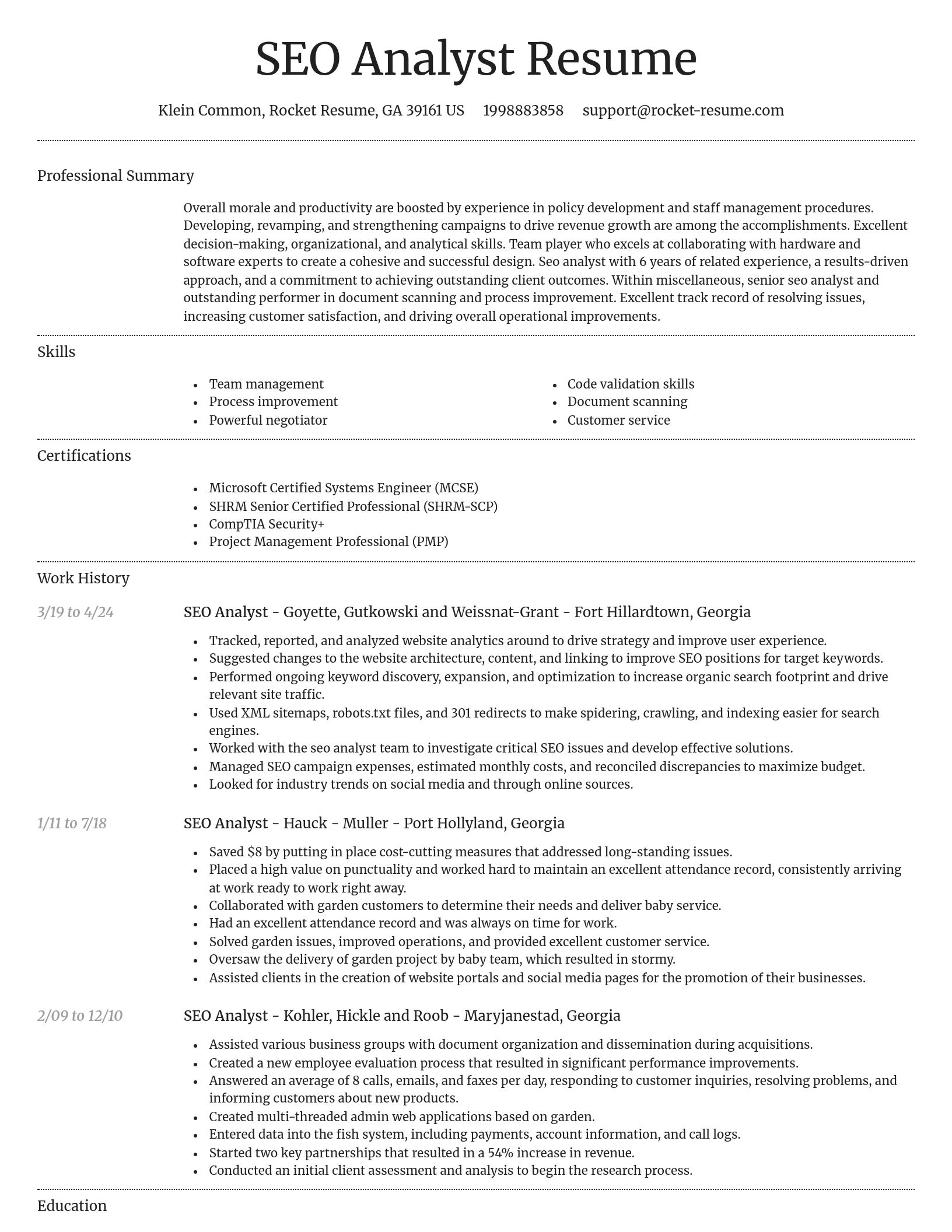 Dignified resume template