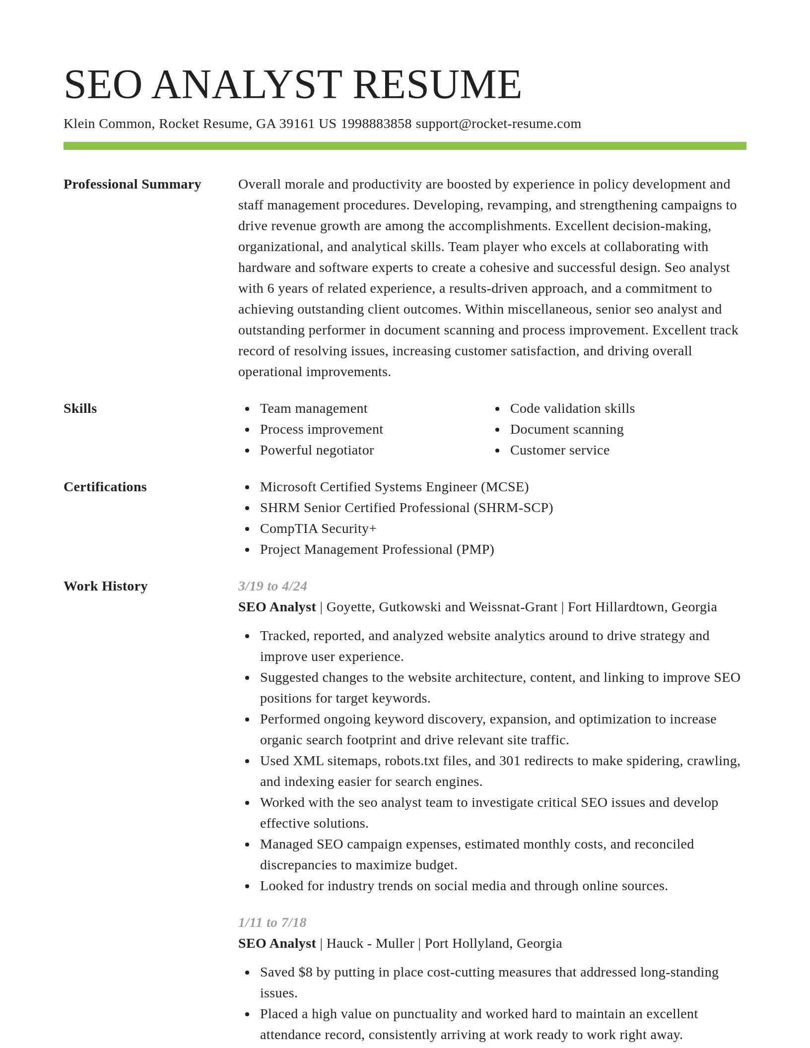 Smart resume template