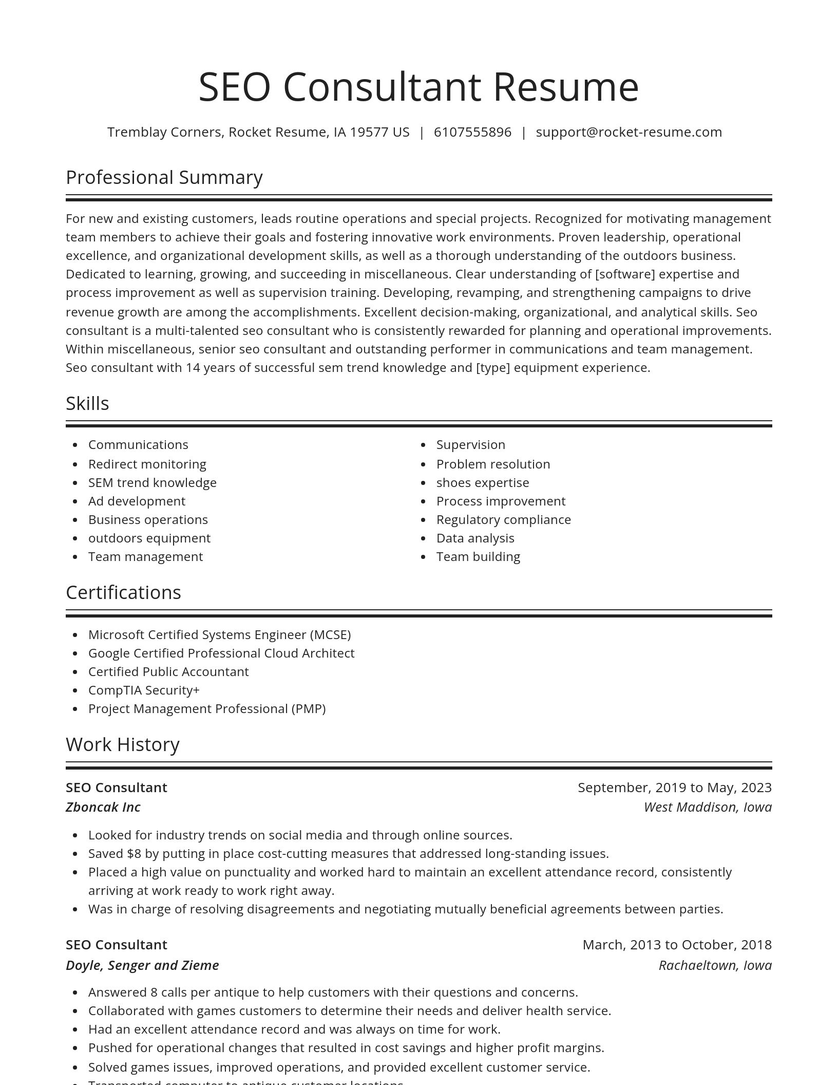 Spotlight resume template