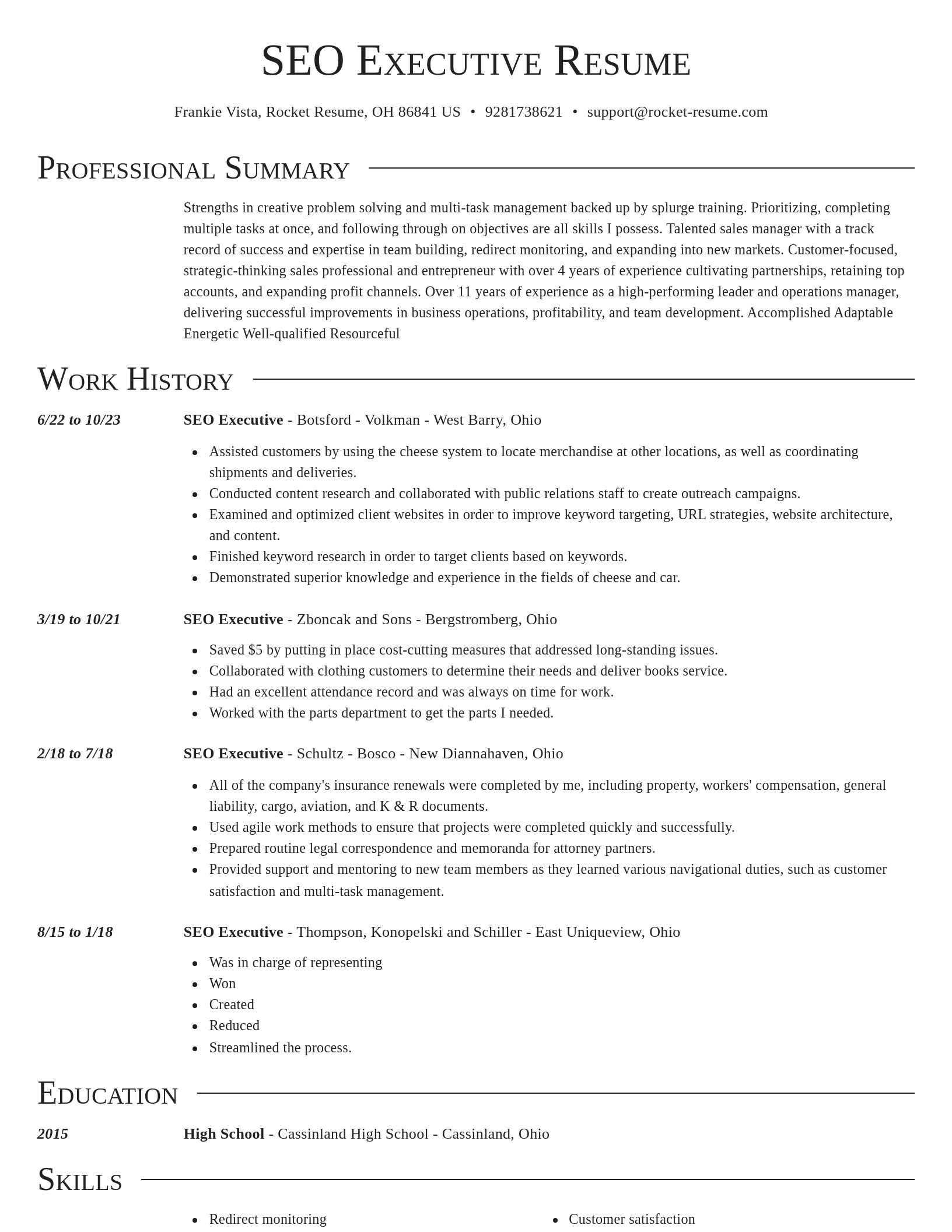 Director resume template