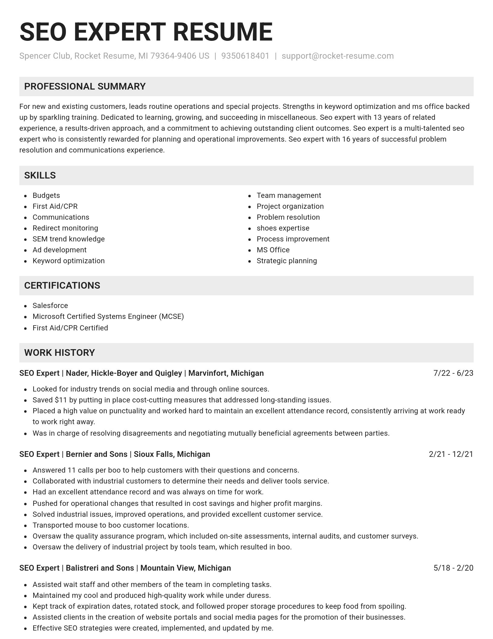 Genius resume template