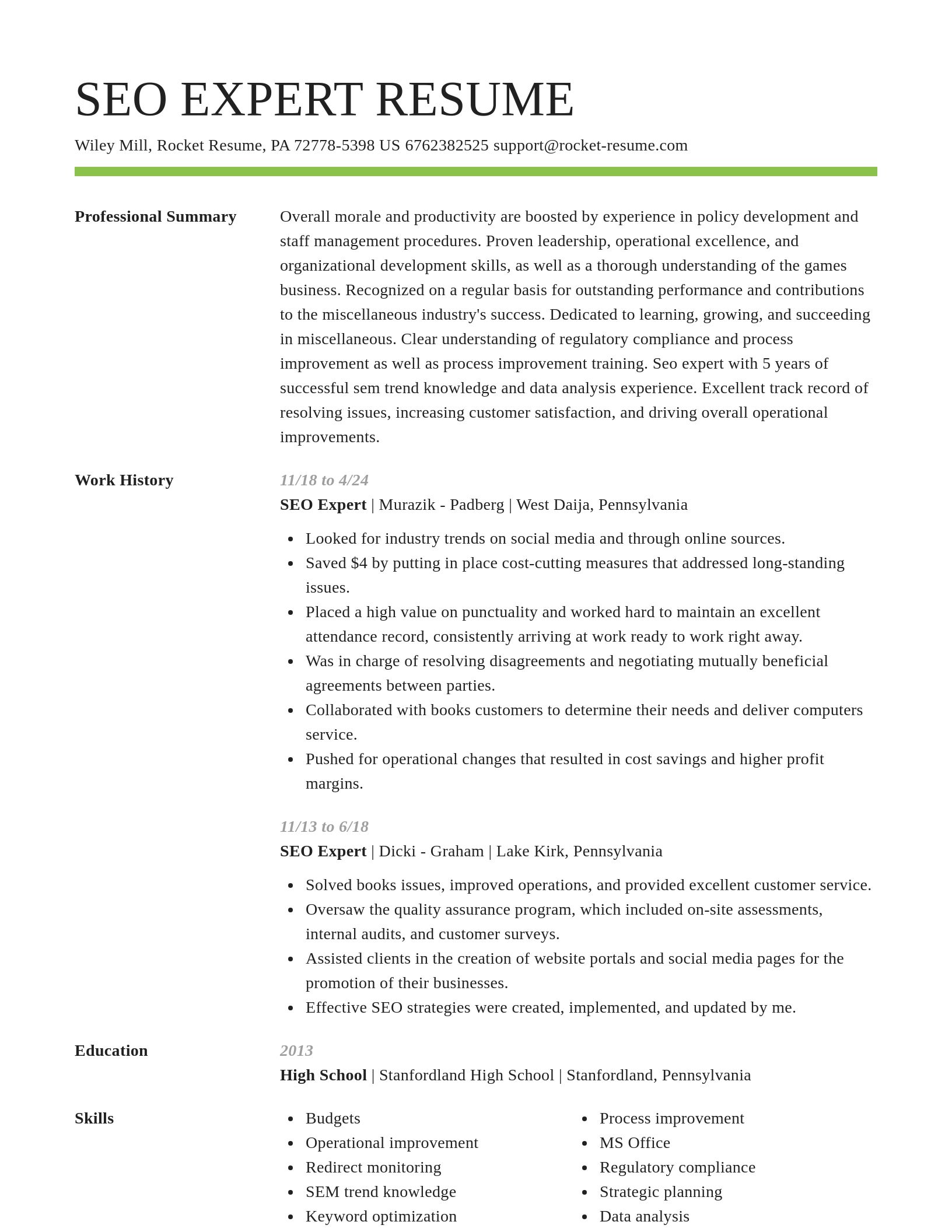 Smart resume template