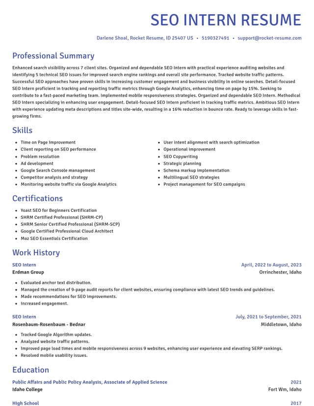 Novel resume template