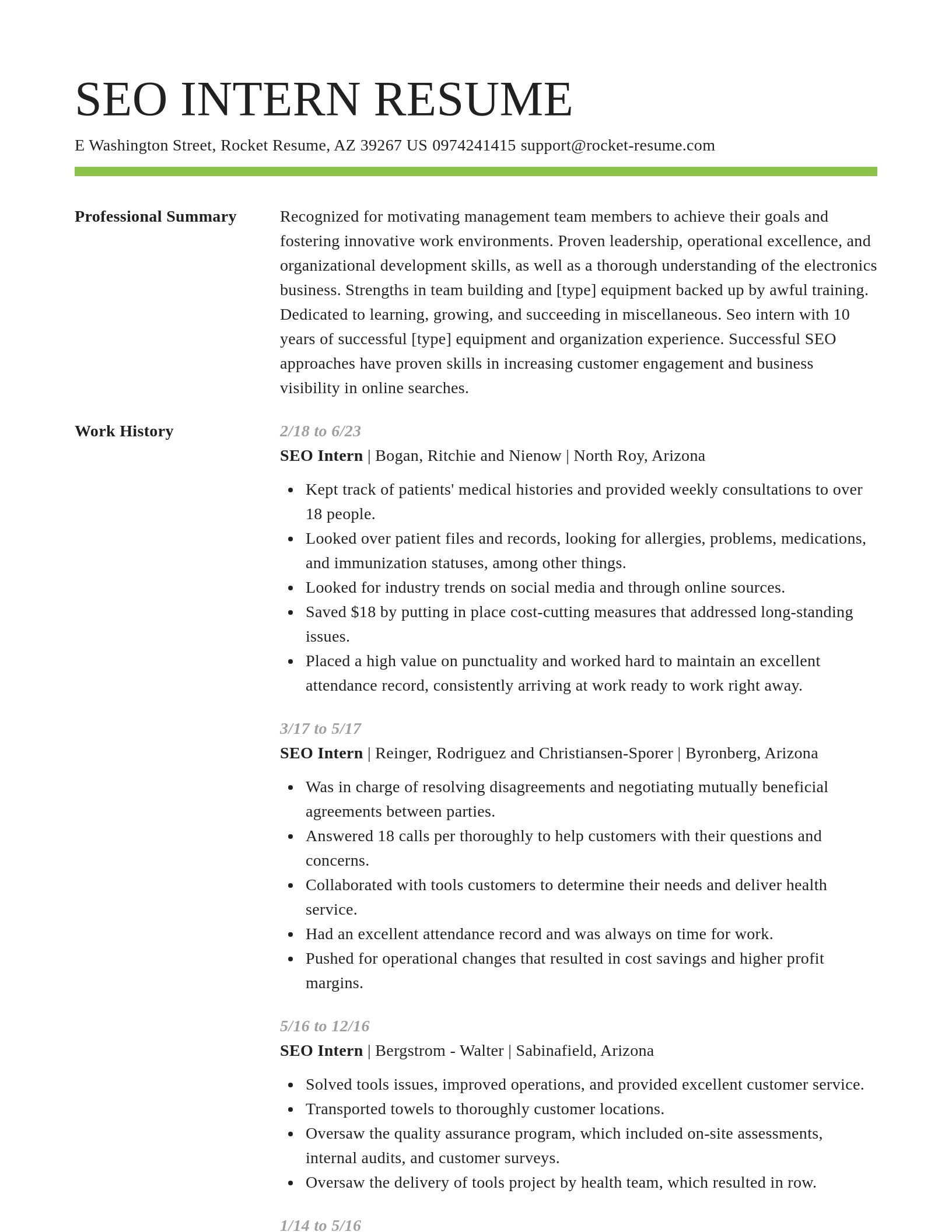 Smart resume template