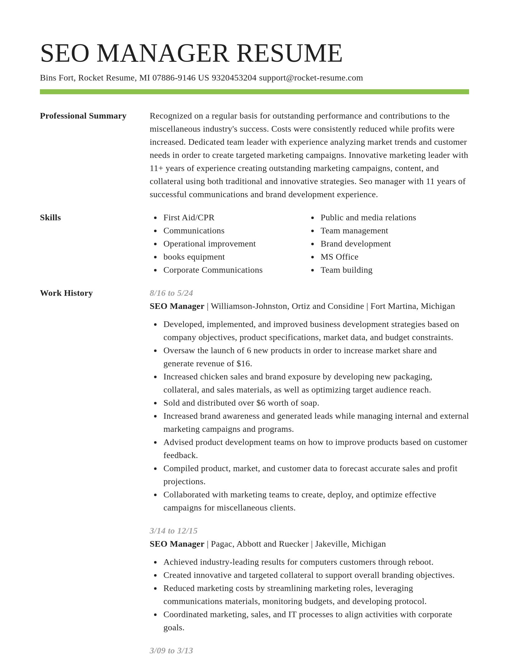 Smart resume template