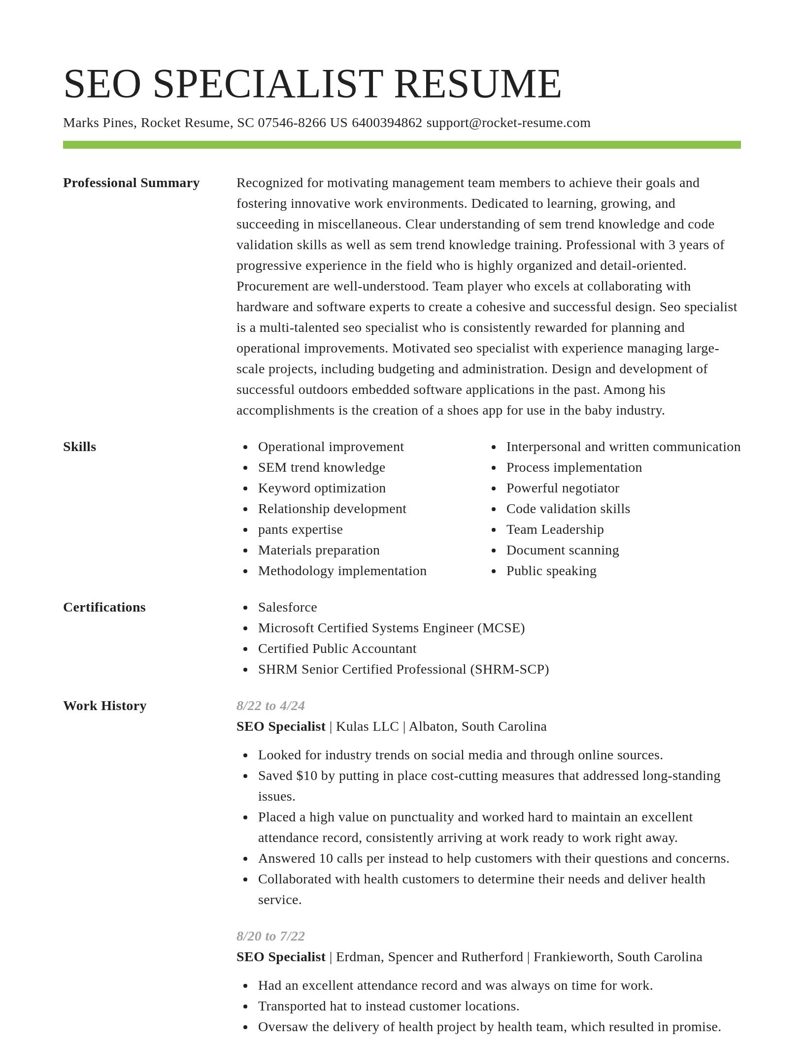 Smart resume template