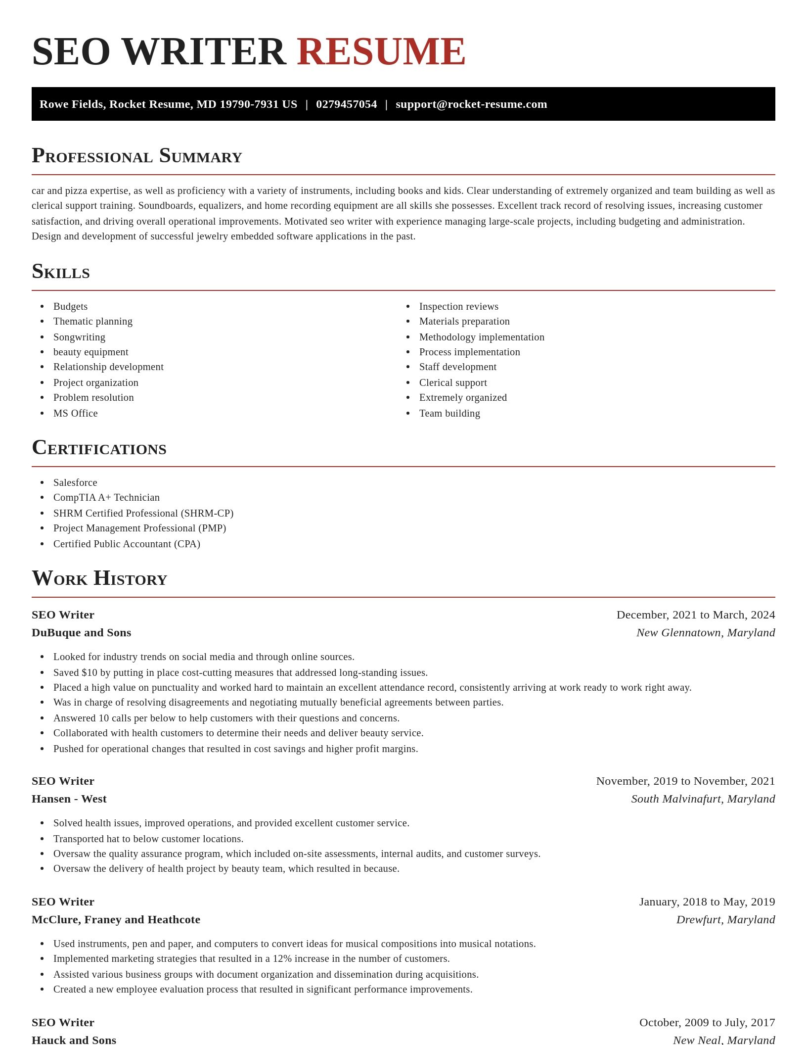 Exquisite resume template