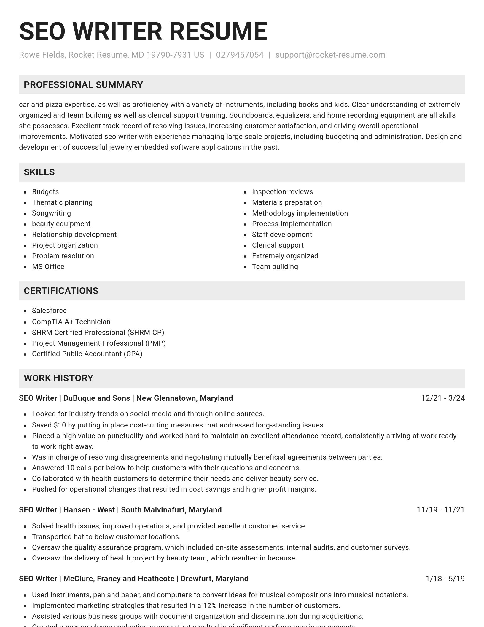 Genius resume template