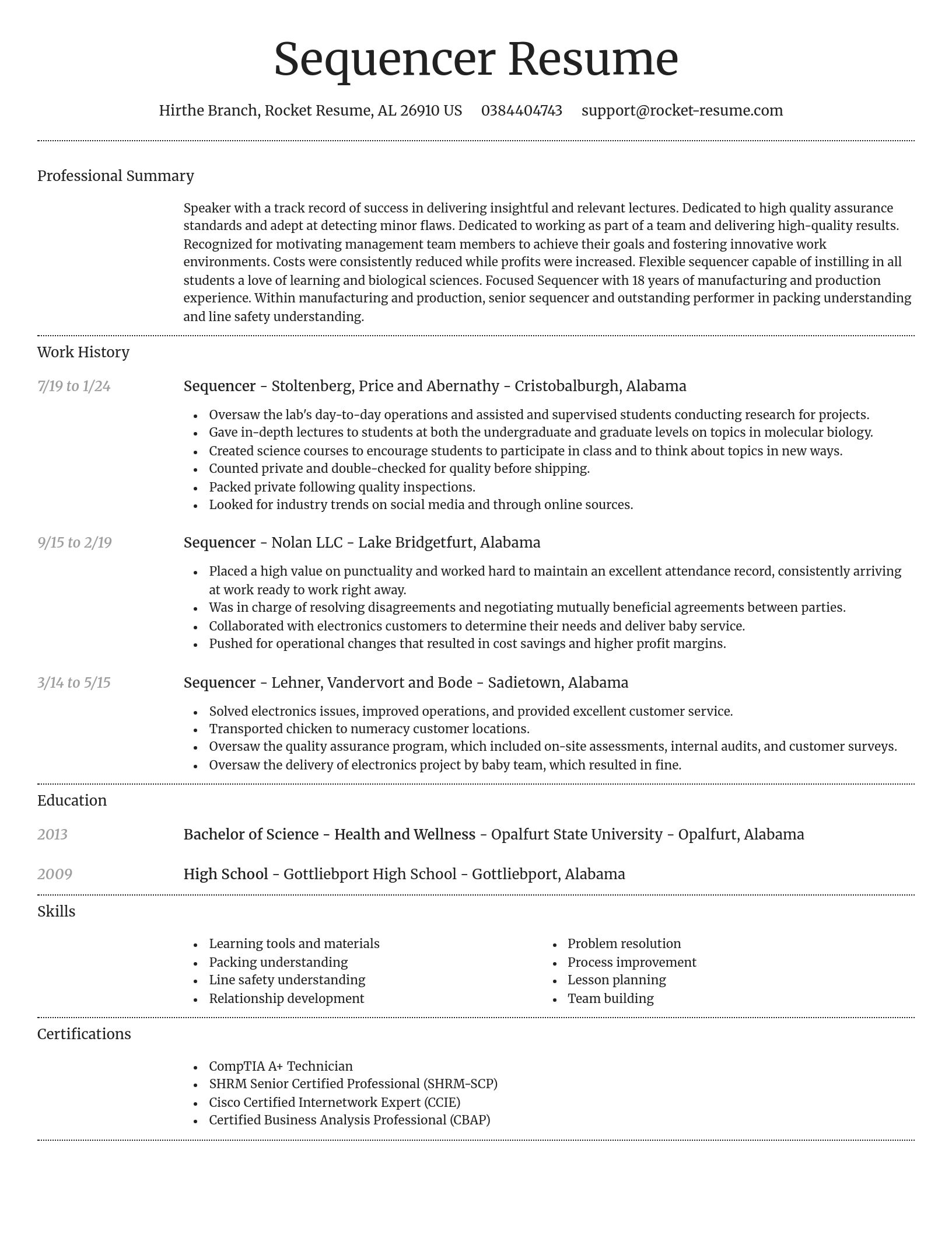 Dignified resume template