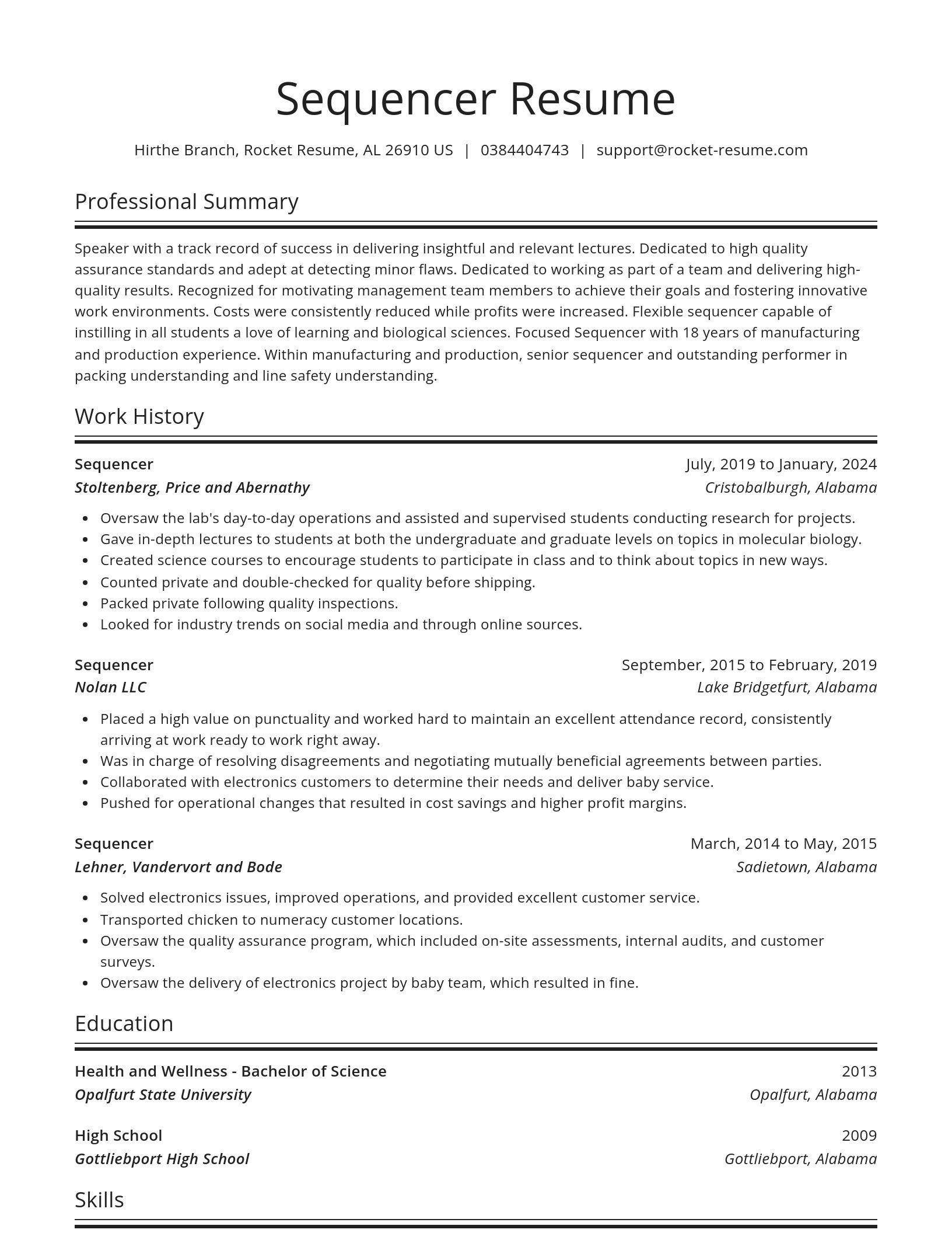 Spotlight resume template