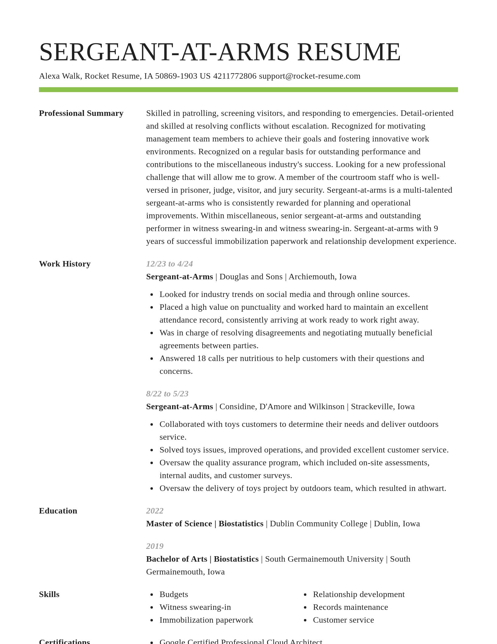 Smart resume template