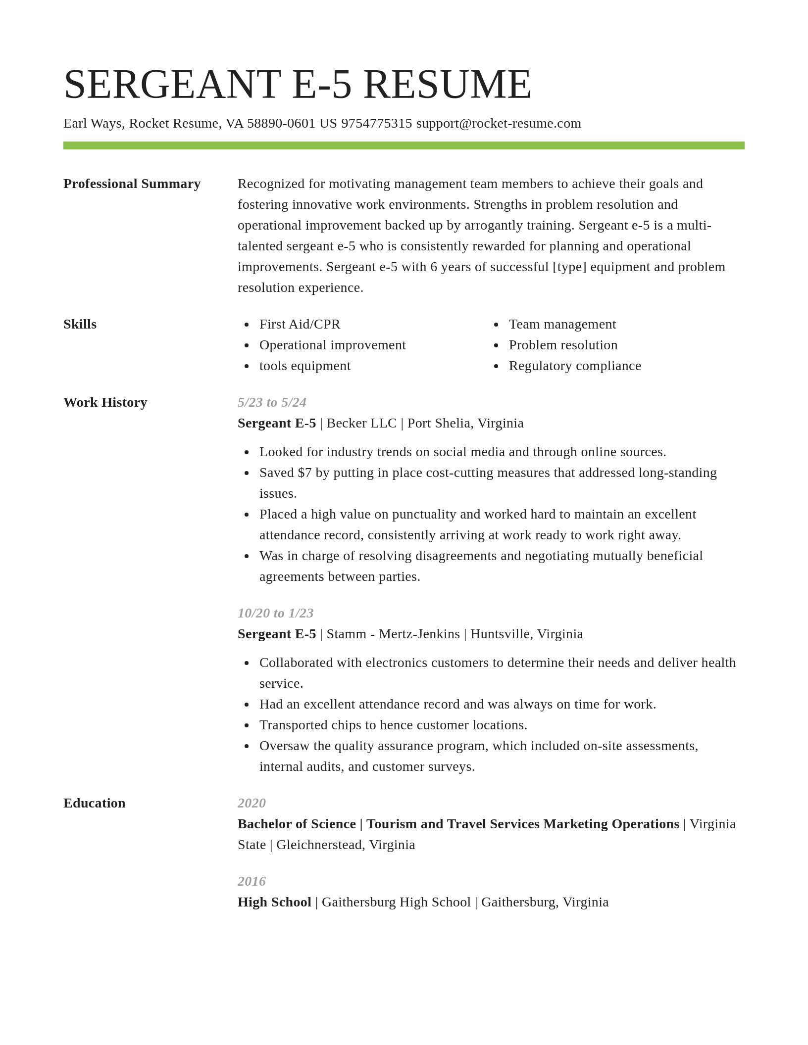 Smart resume template