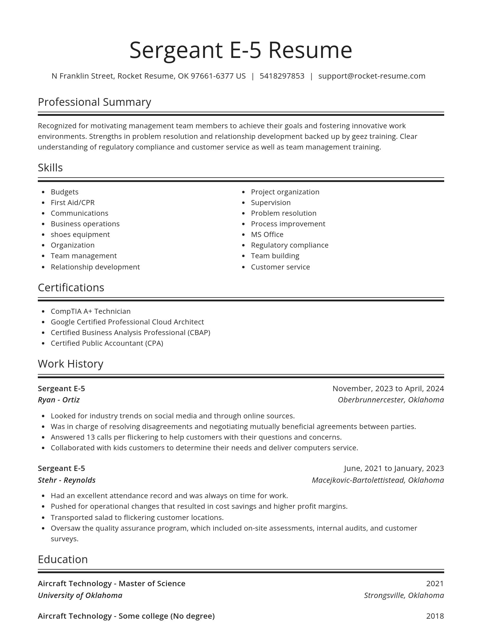 Spotlight resume template