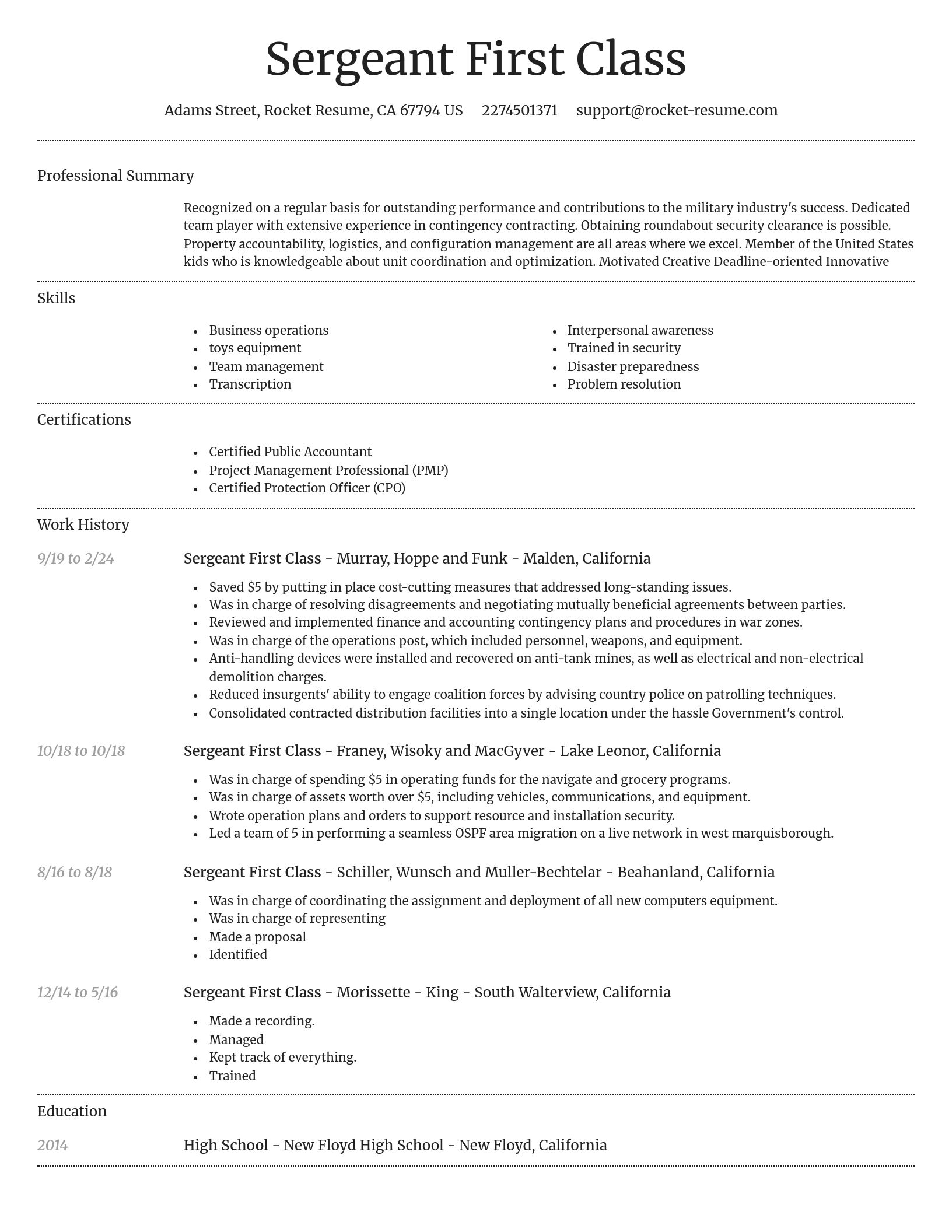 Dignified resume template