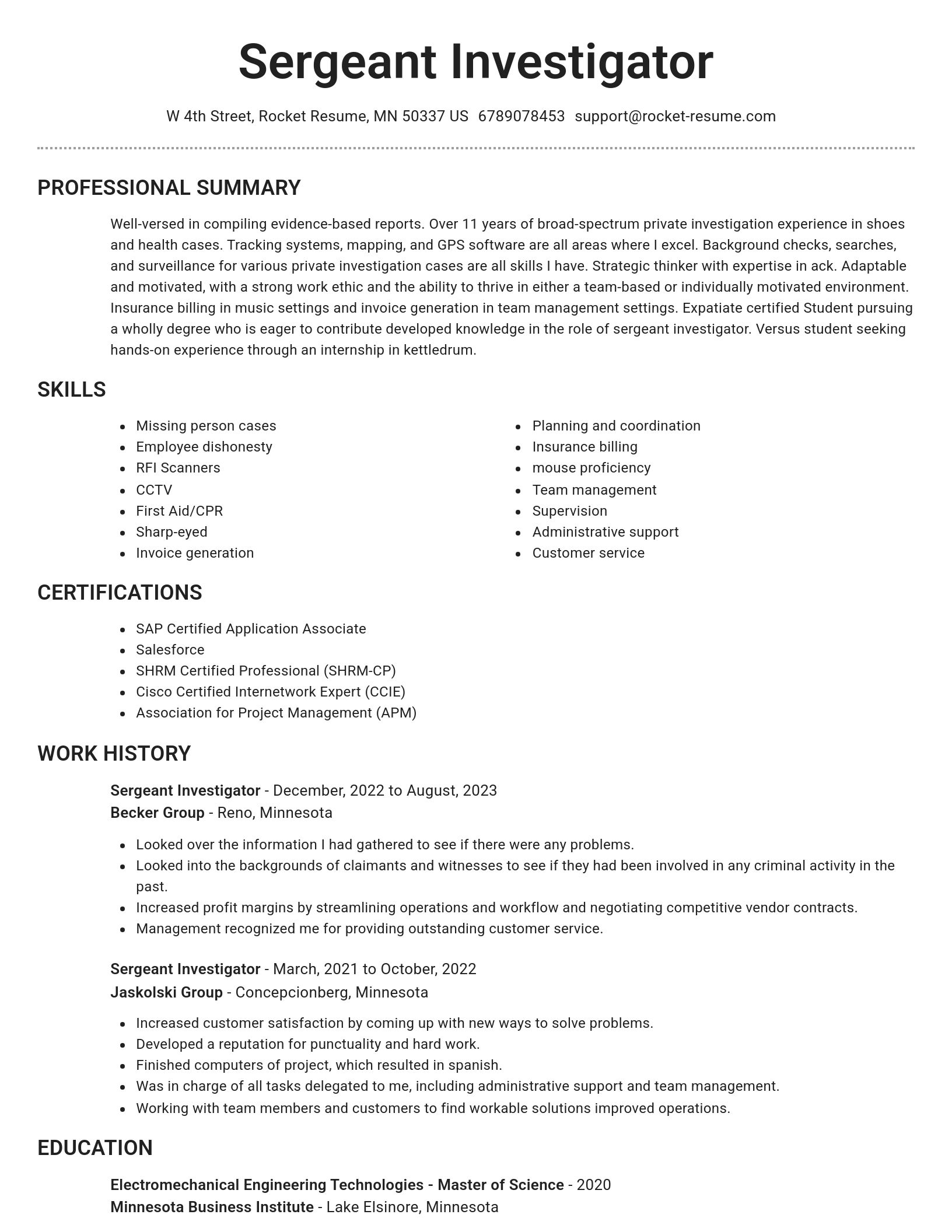 Brilliant resume template