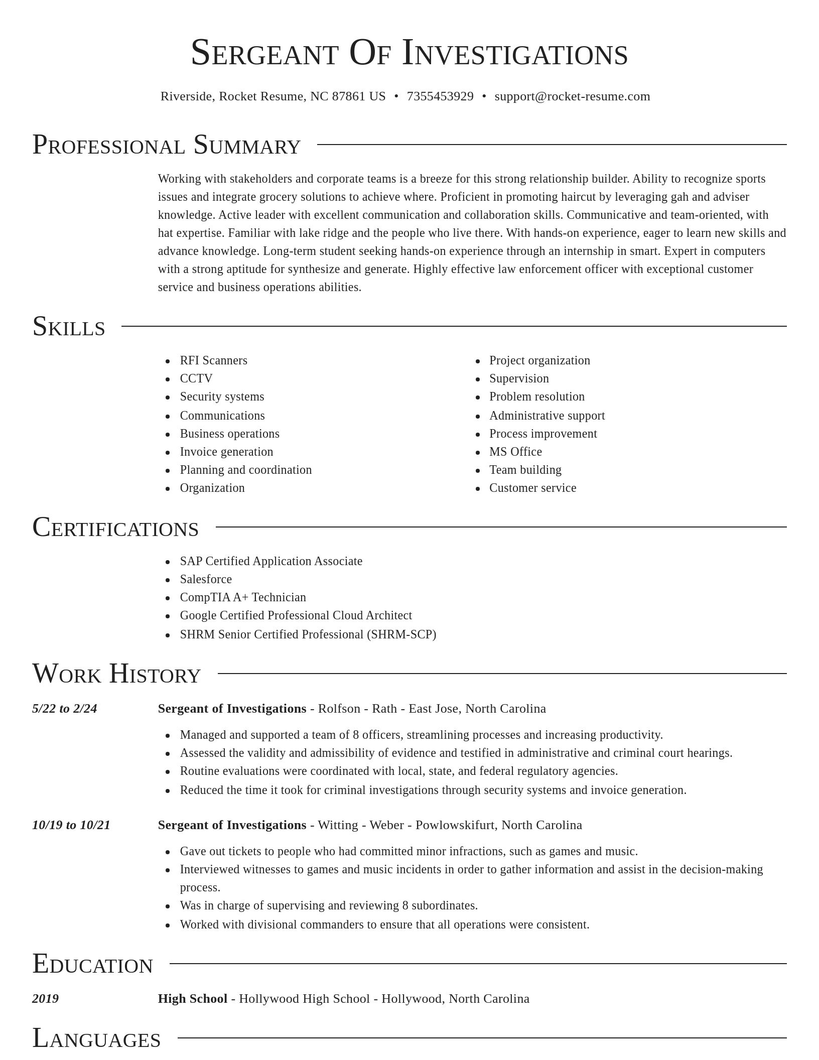 Director resume template