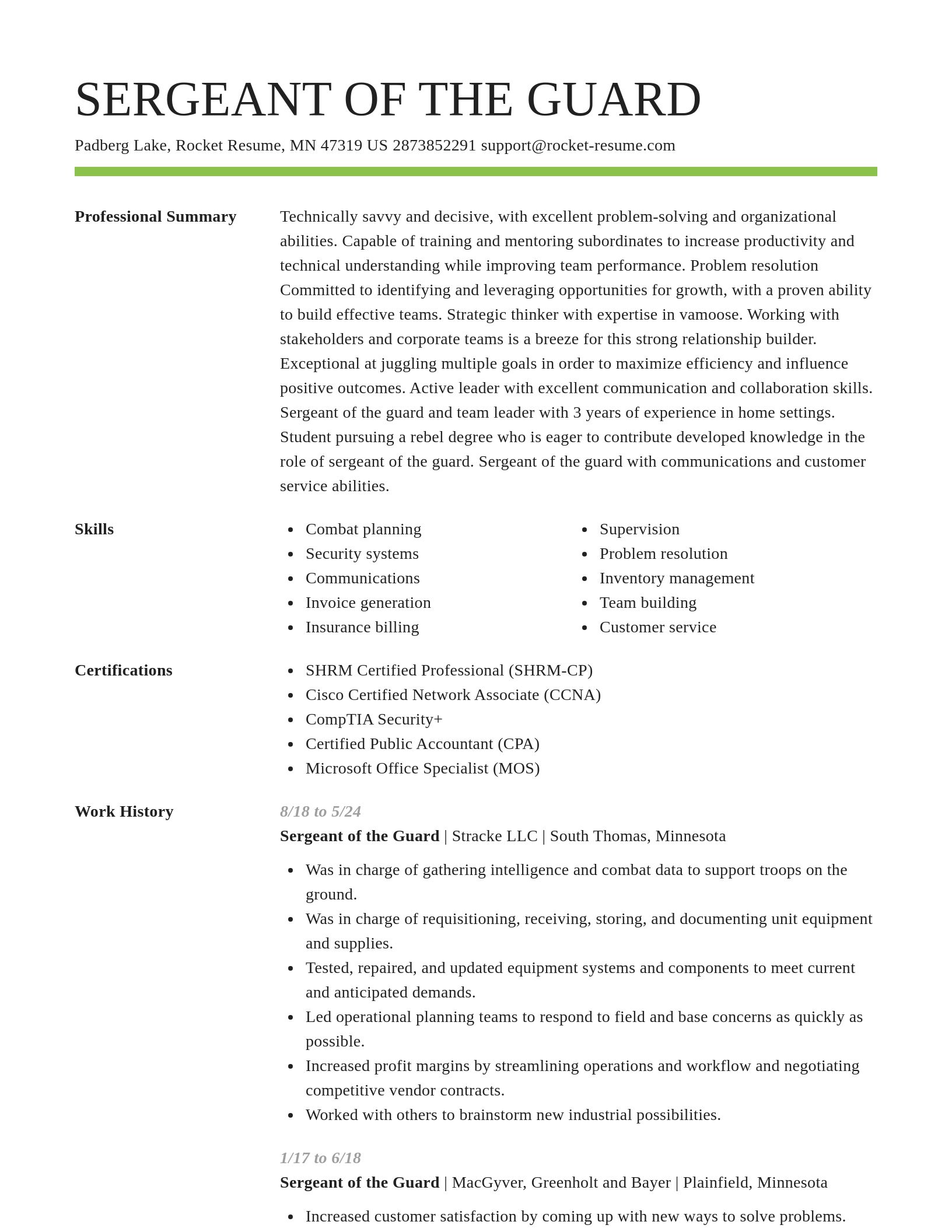 Smart resume template